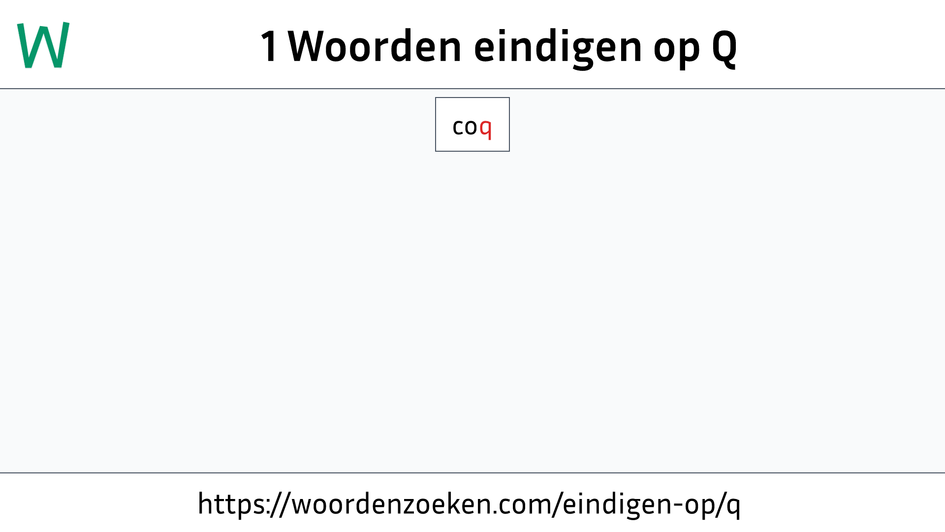 Woorden eindigen op Q