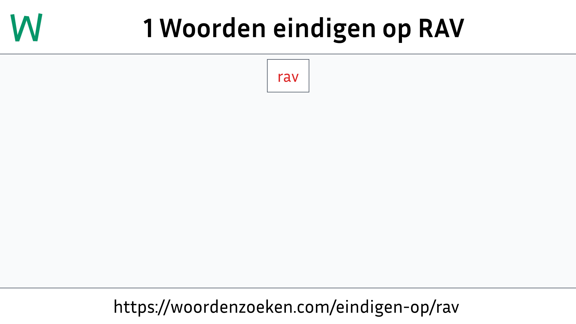 Woorden eindigen op RAV