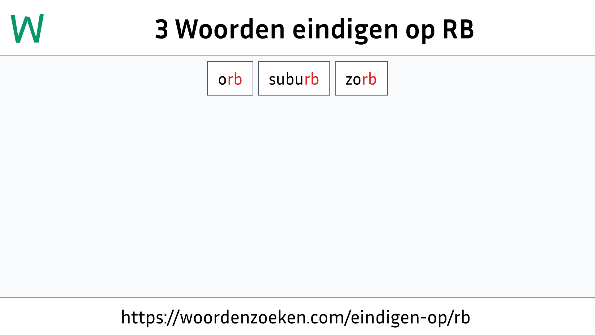 Woorden eindigen op RB