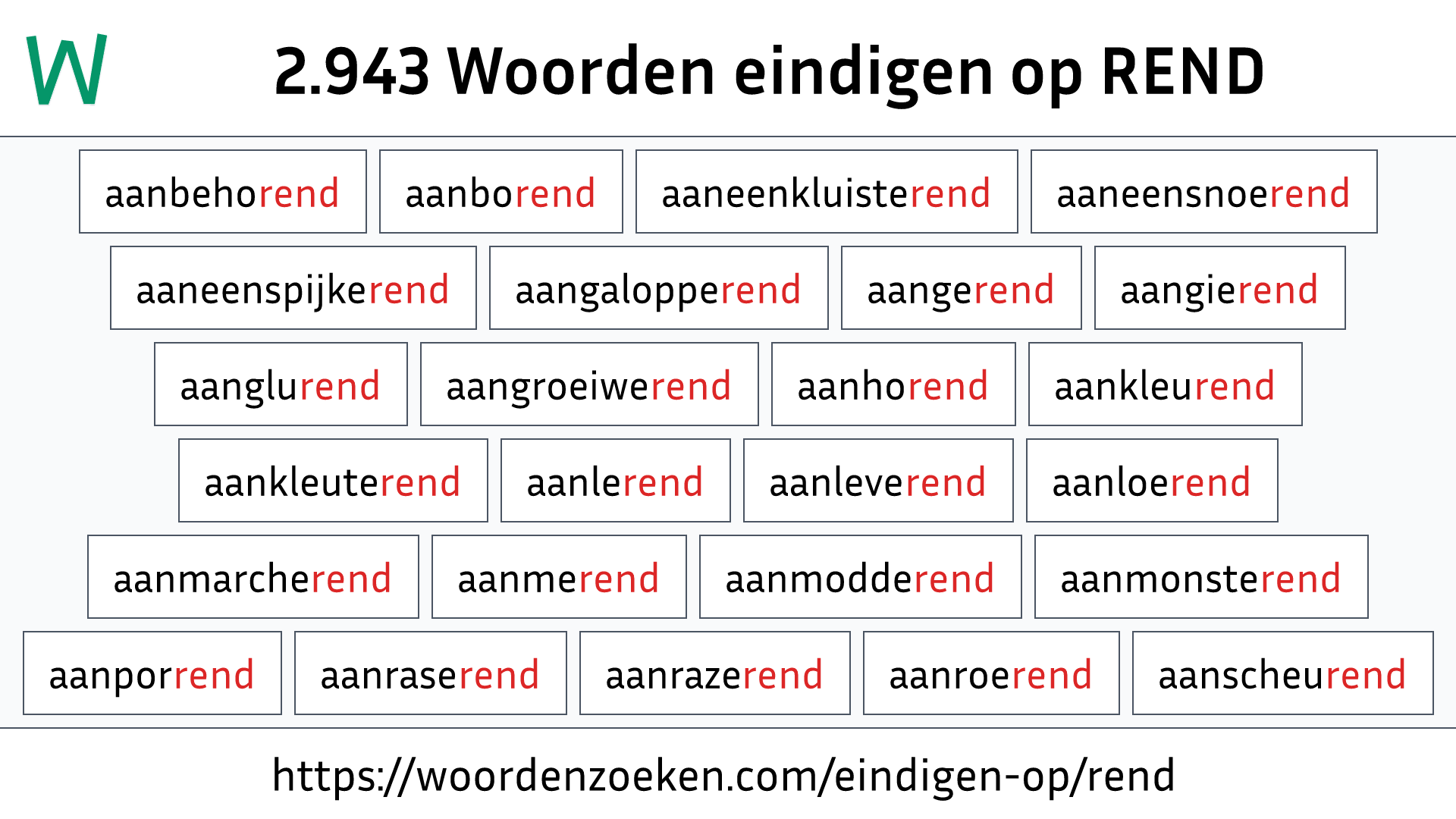 Woorden eindigen op REND