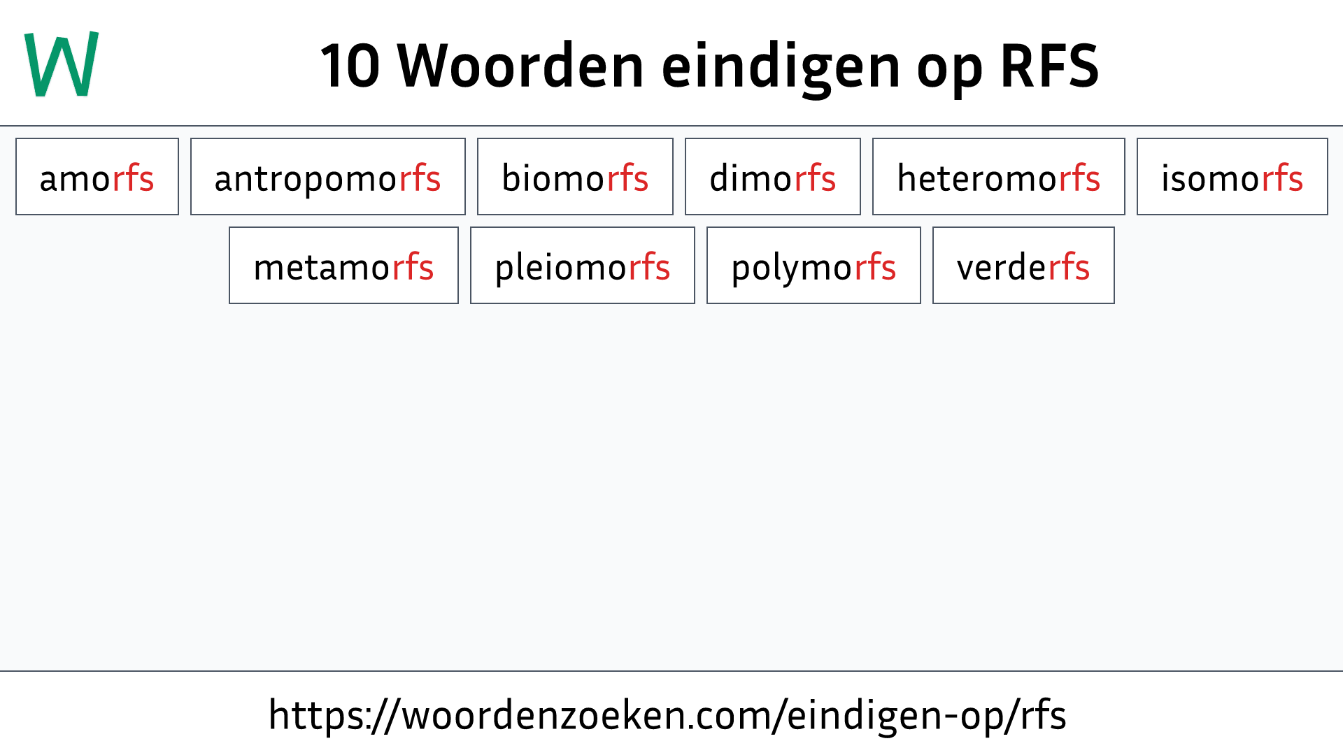 Woorden eindigen op RFS