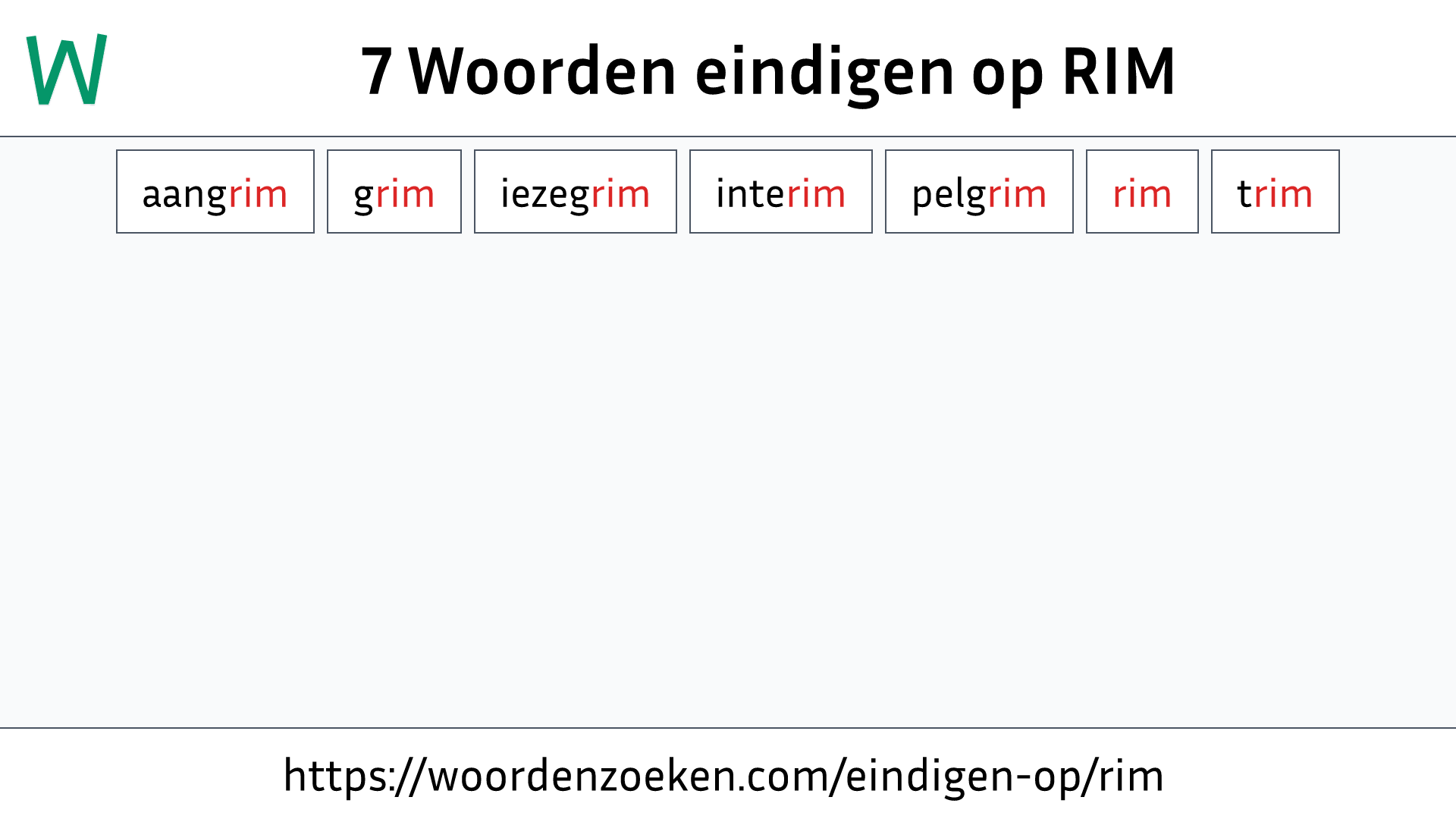 Woorden eindigen op RIM