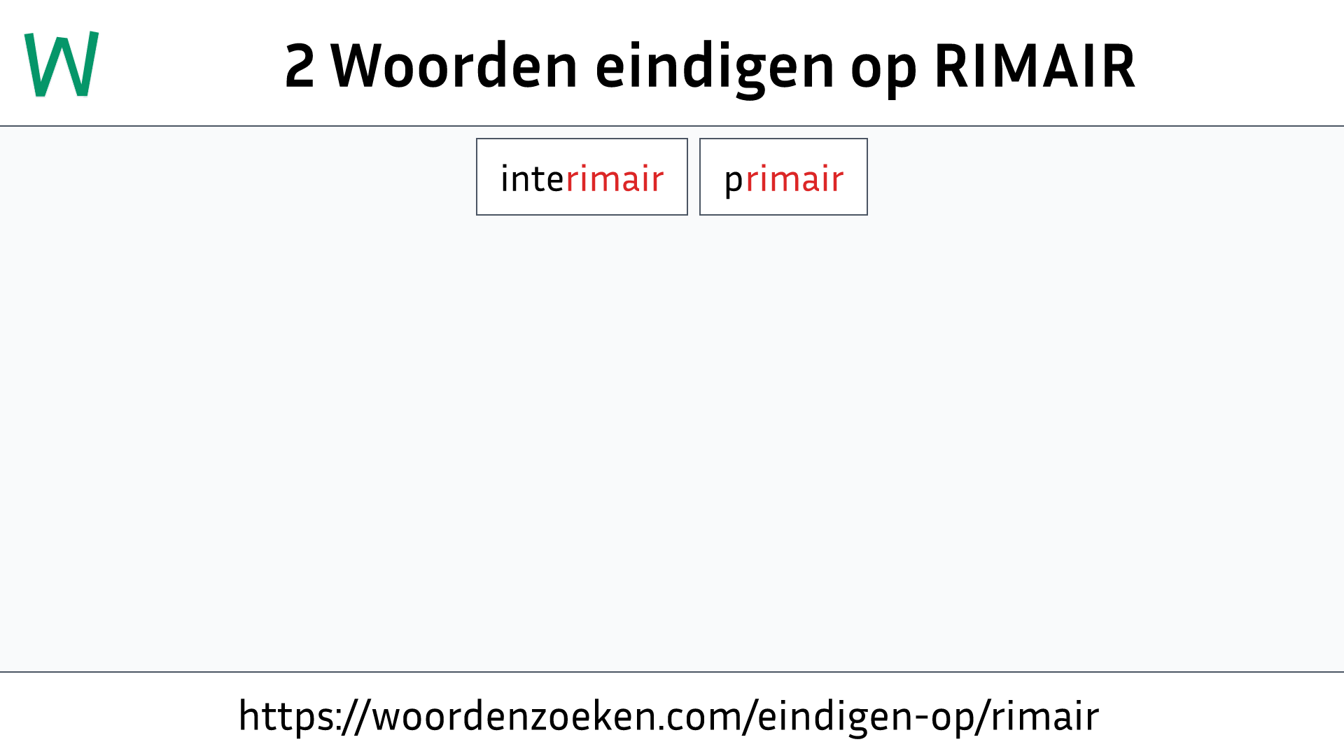 Woorden eindigen op RIMAIR