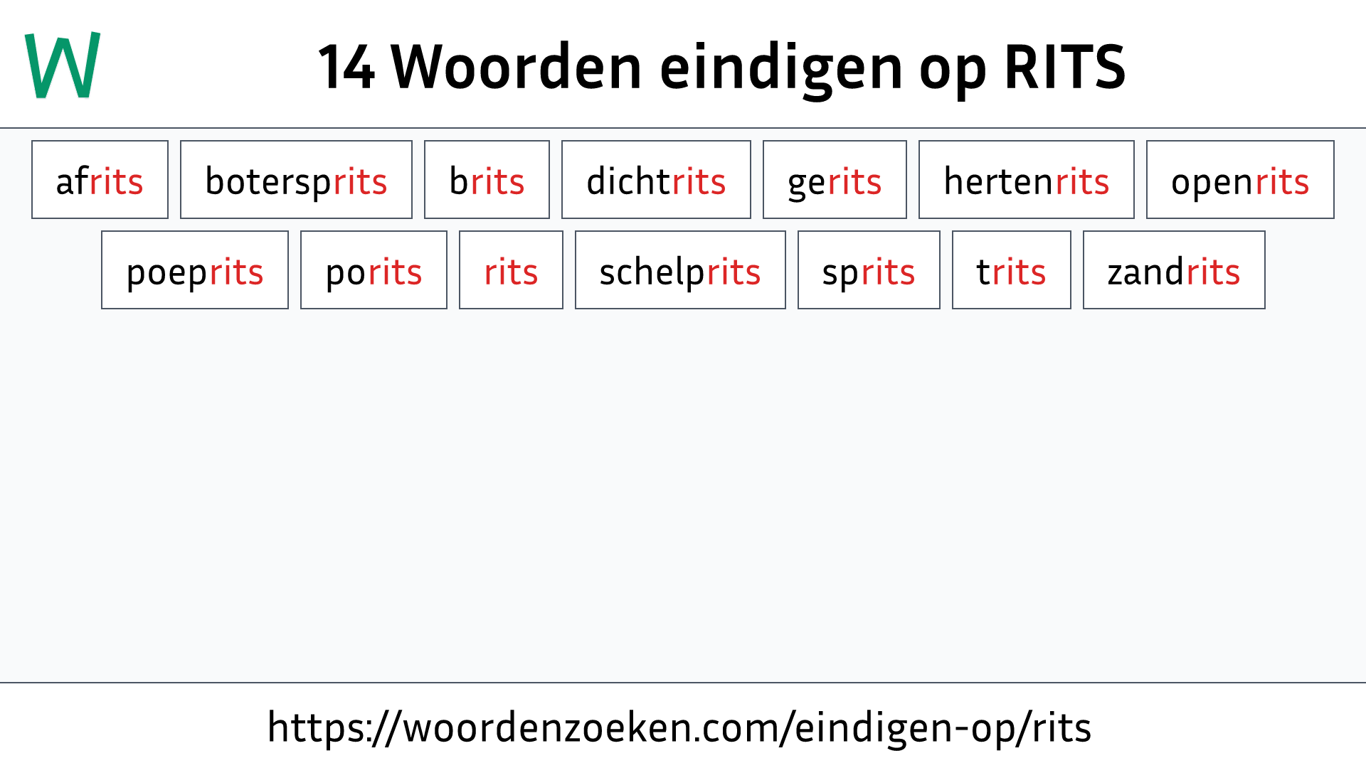 Woorden eindigen op RITS