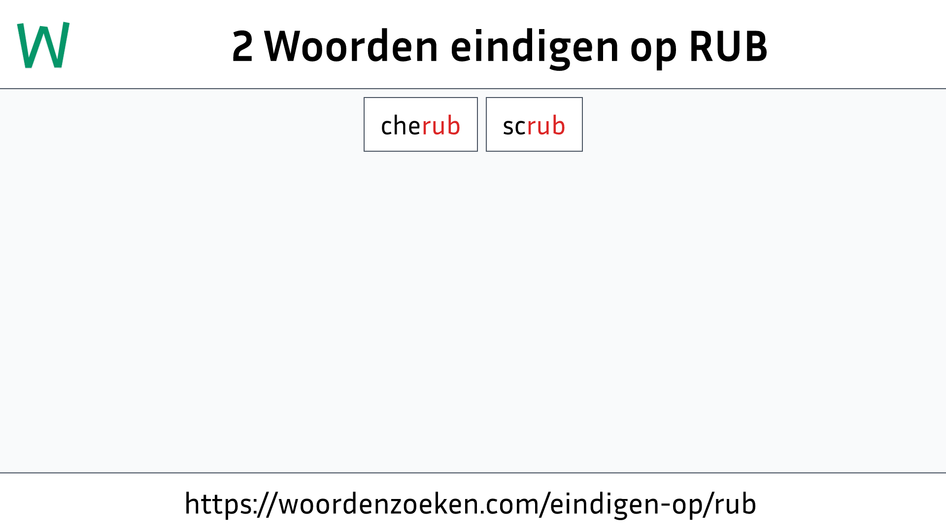 Woorden eindigen op RUB