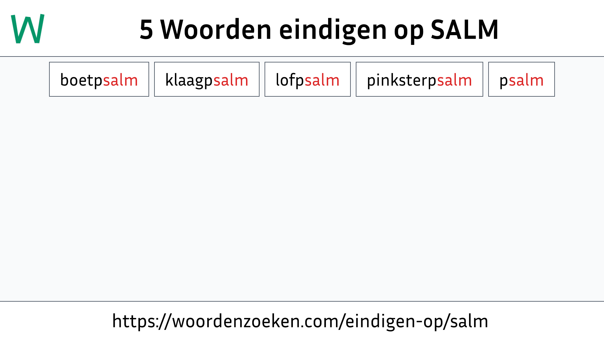 Woorden eindigen op SALM