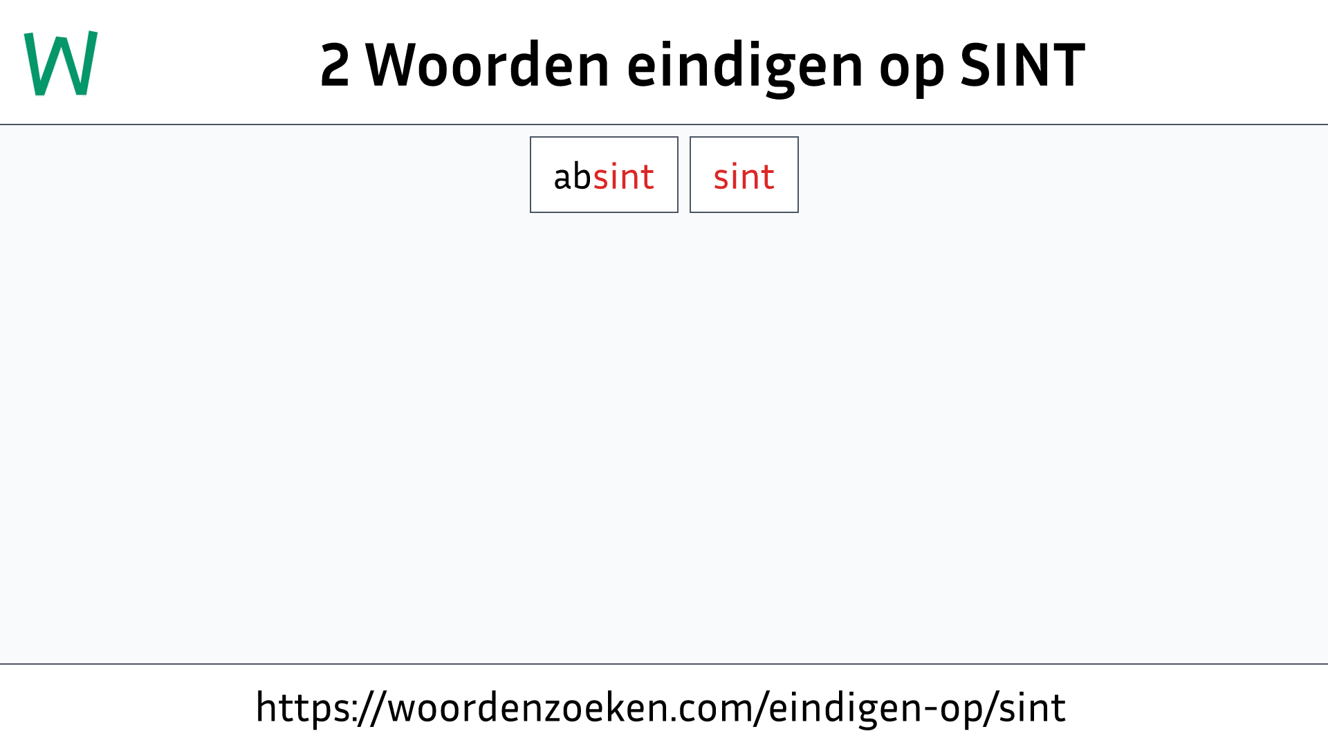 Woorden eindigen op SINT