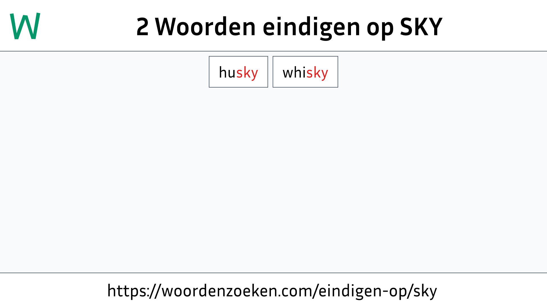 Woorden eindigen op SKY