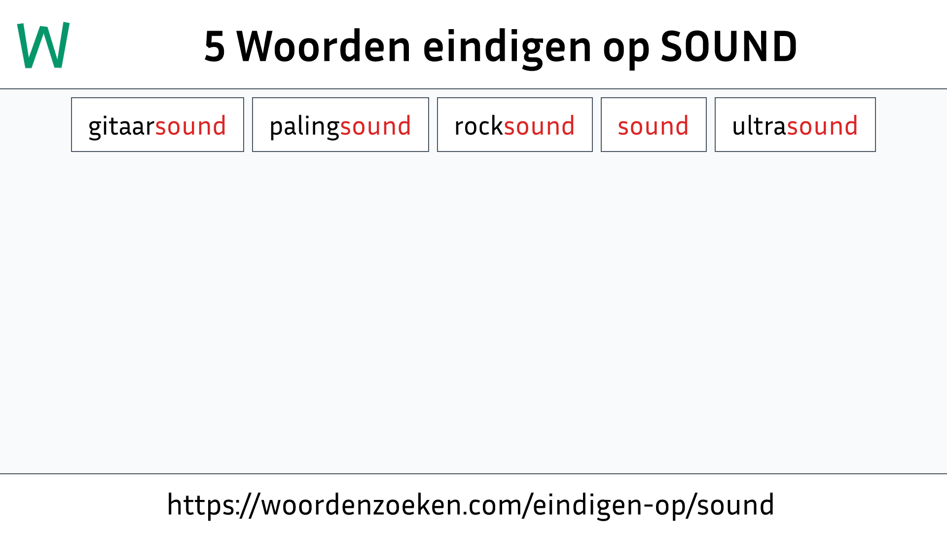 Woorden eindigen op SOUND