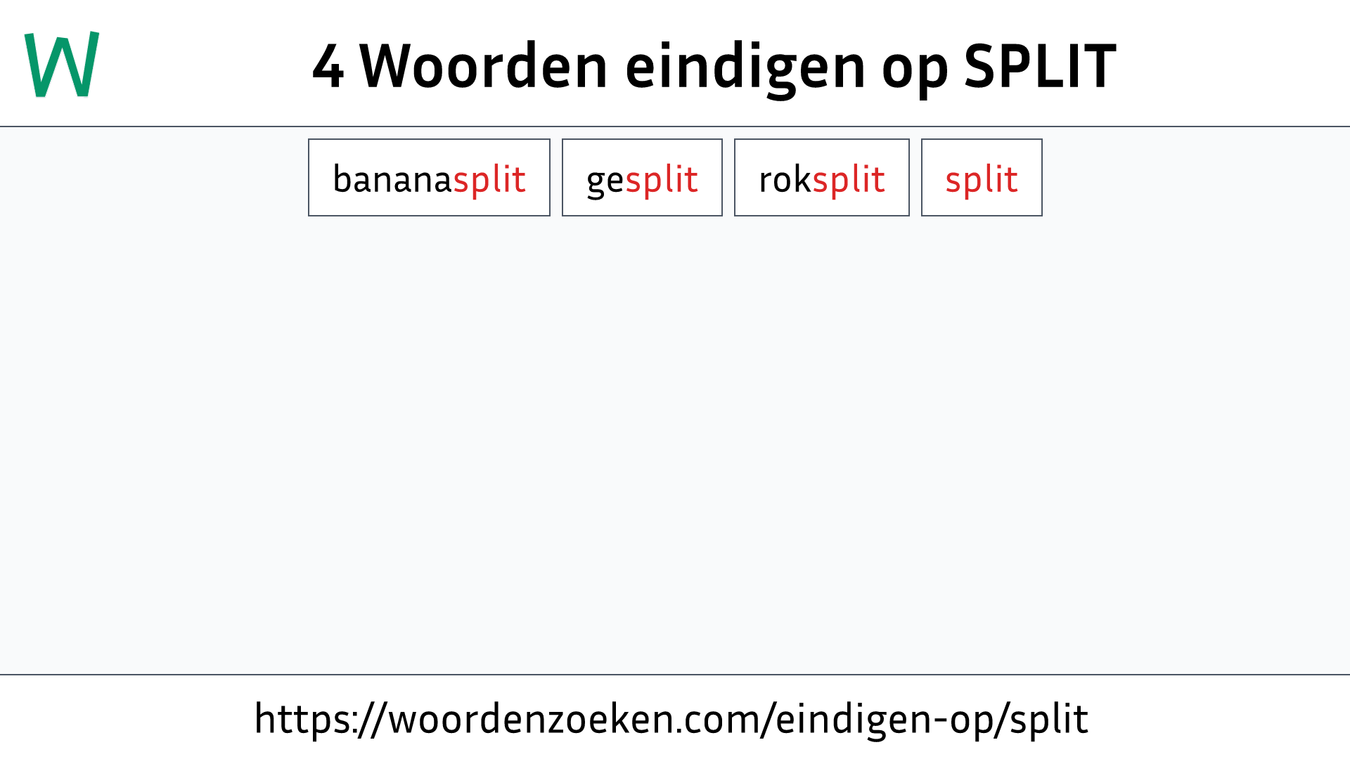 Woorden eindigen op SPLIT