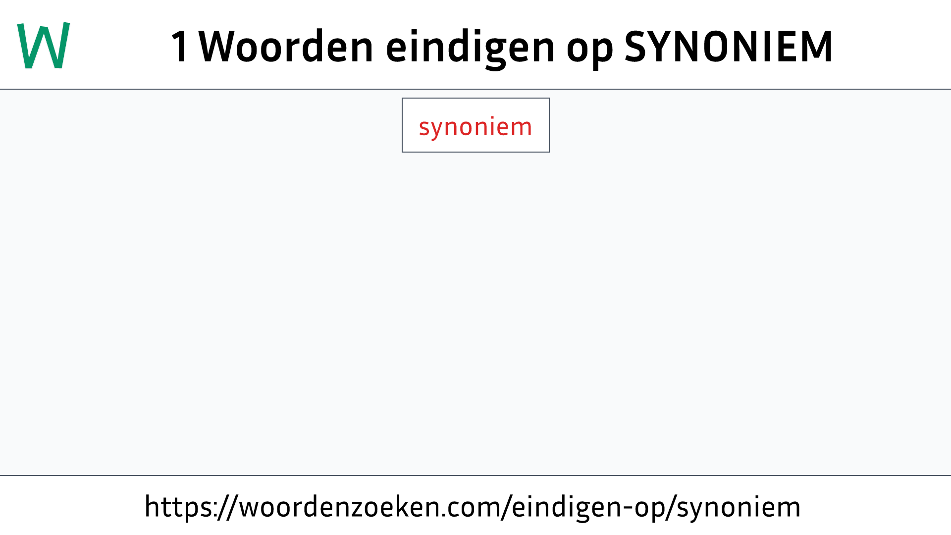 Woorden eindigen op SYNONIEM