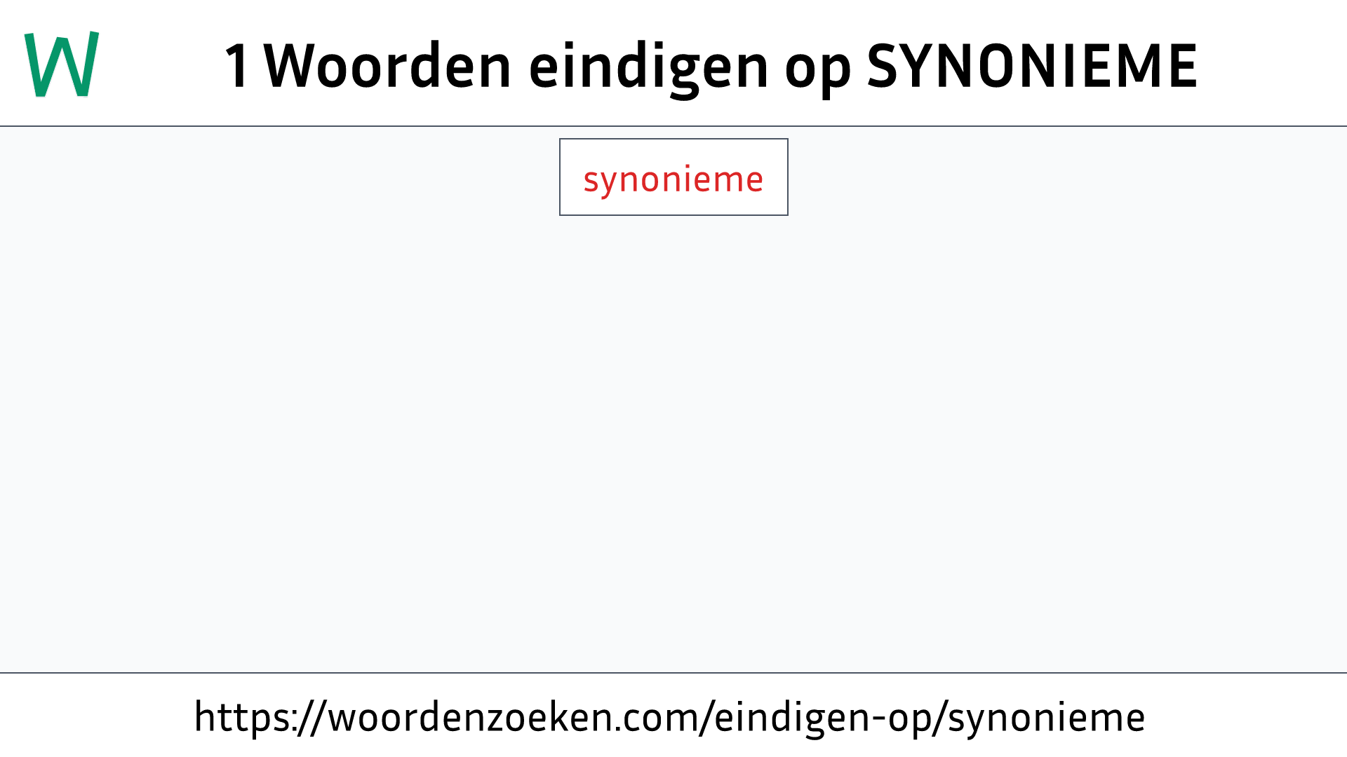 Woorden eindigen op SYNONIEME