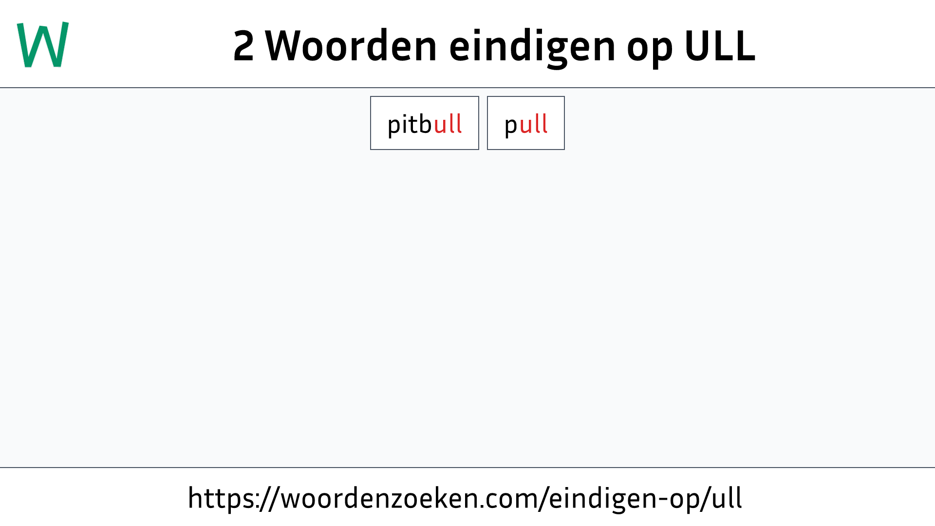 Woorden eindigen op ULL