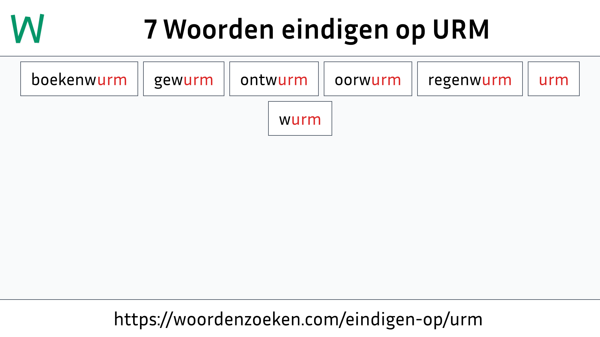 Woorden eindigen op URM