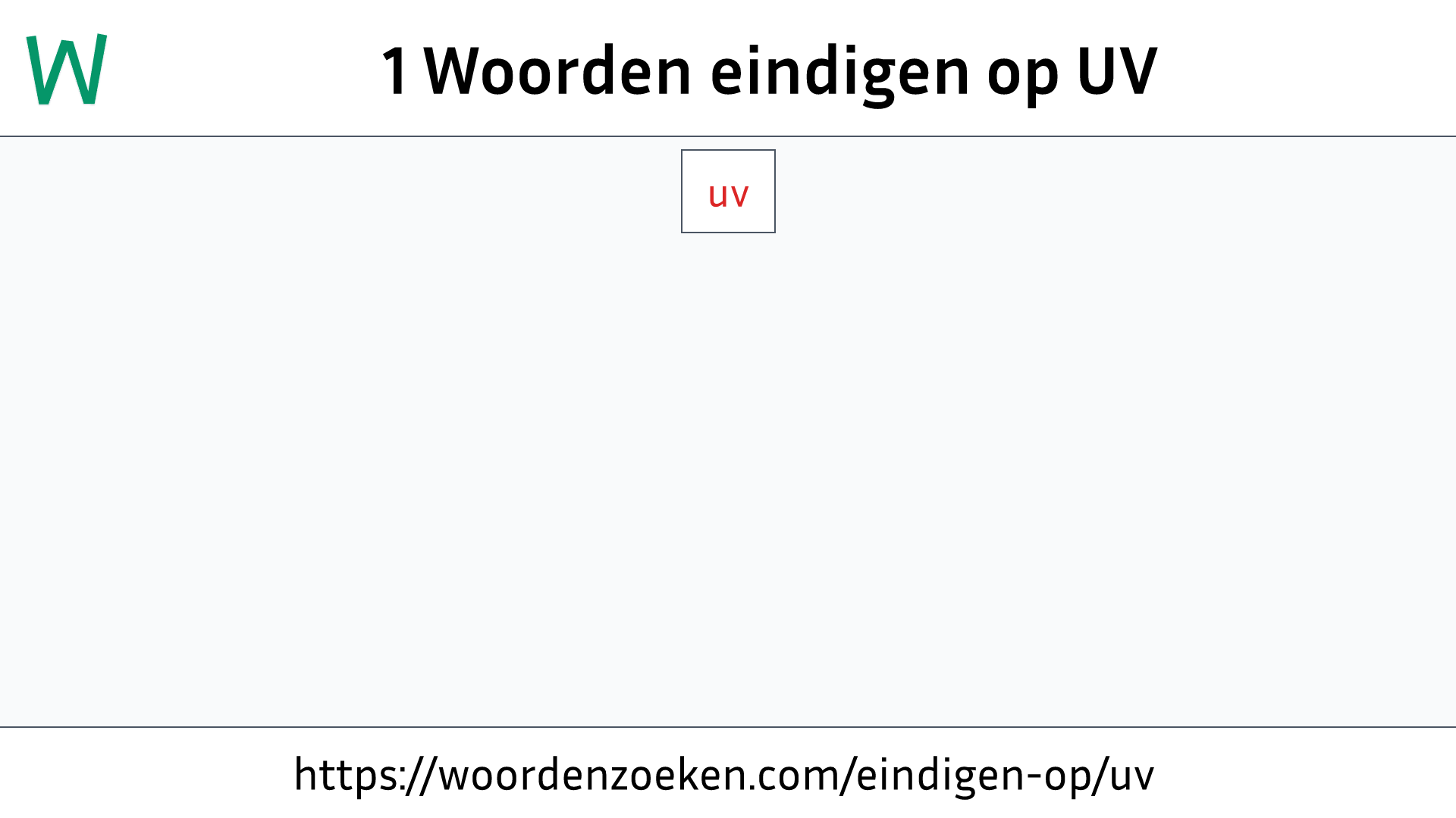 Woorden eindigen op UV
