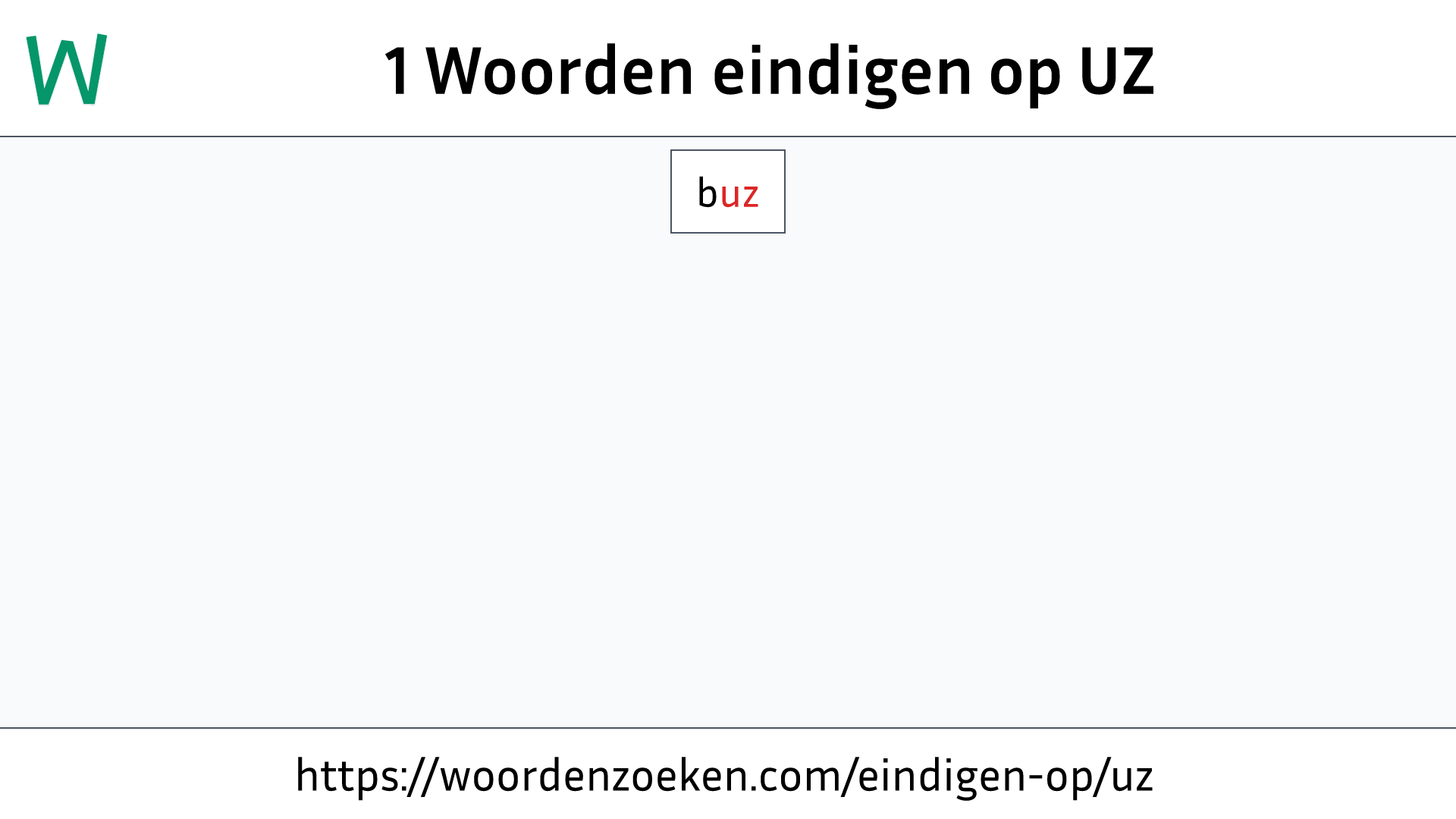Woorden eindigen op UZ
