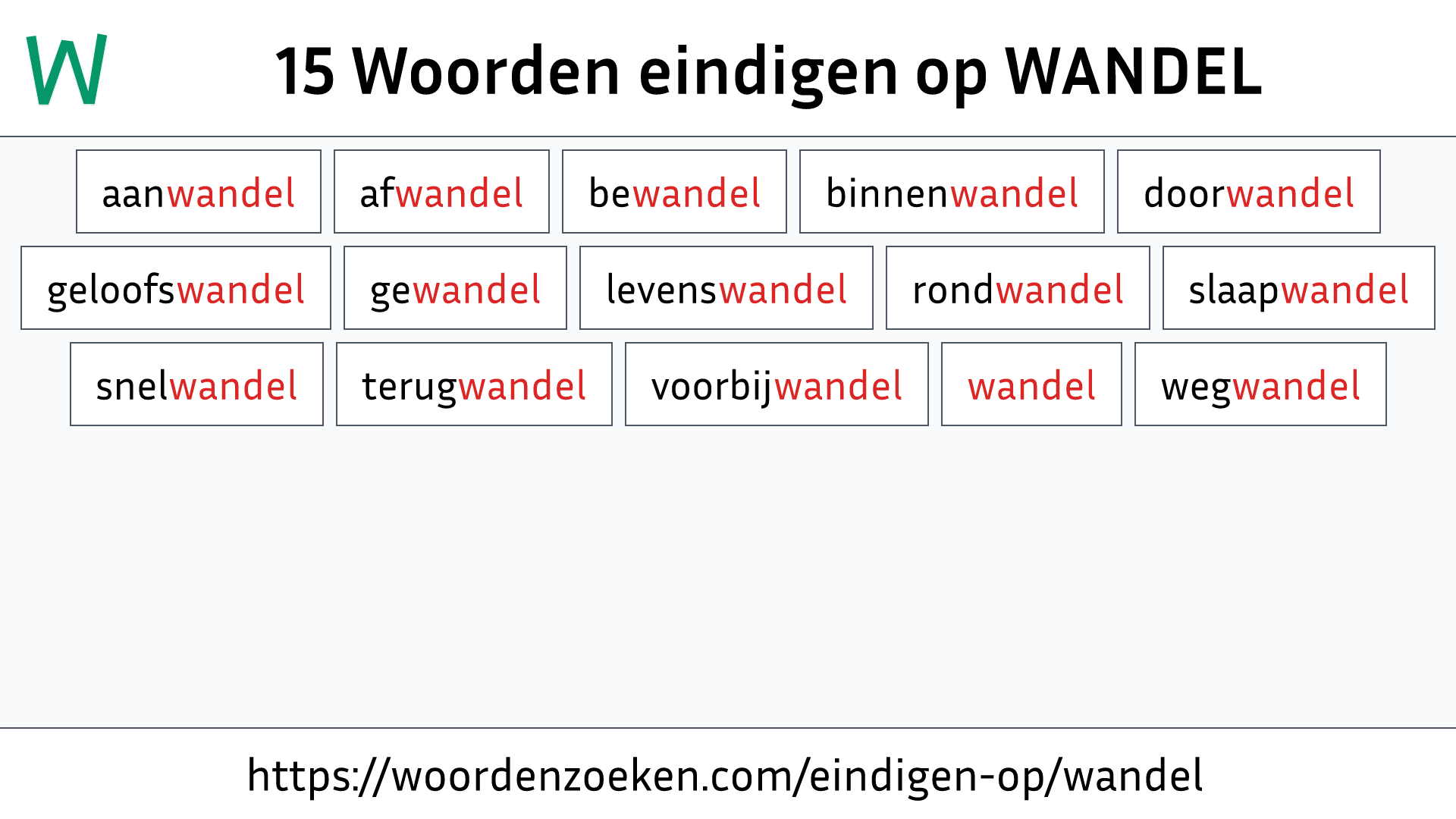 Woorden eindigen op WANDEL