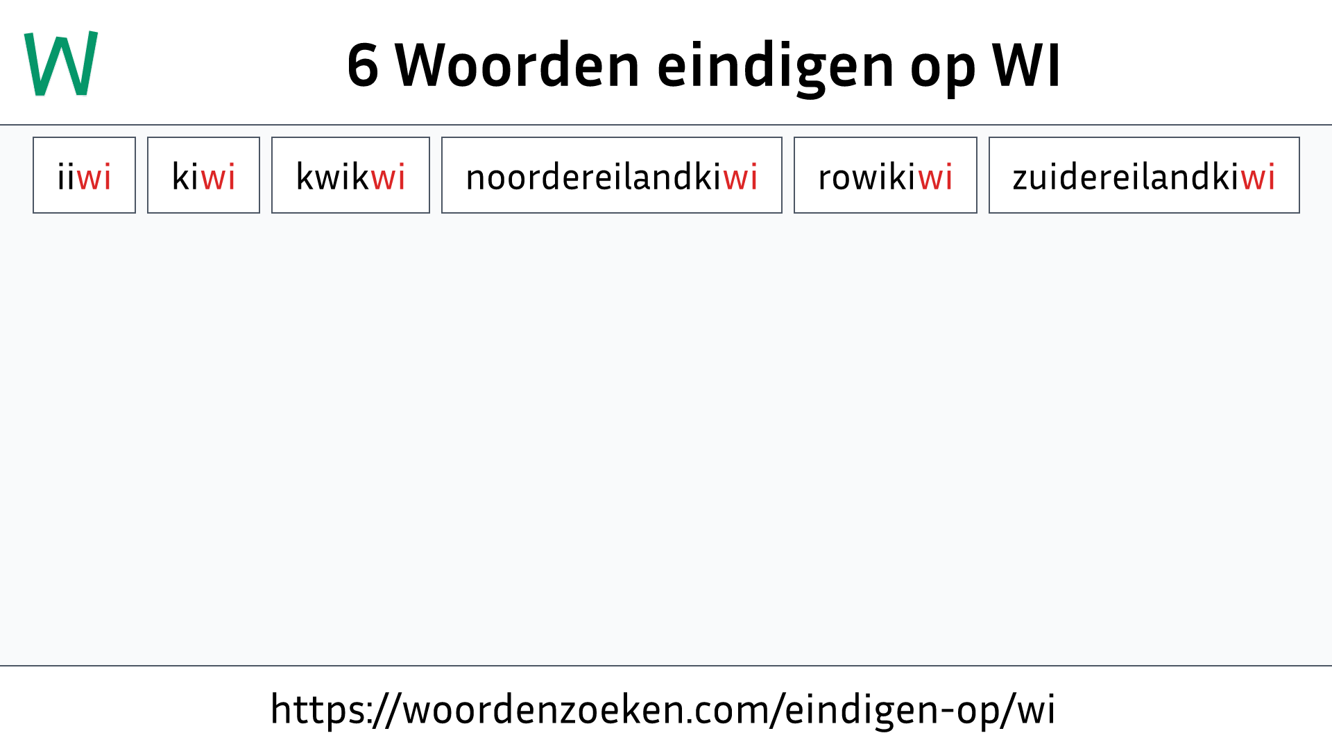 Woorden eindigen op WI