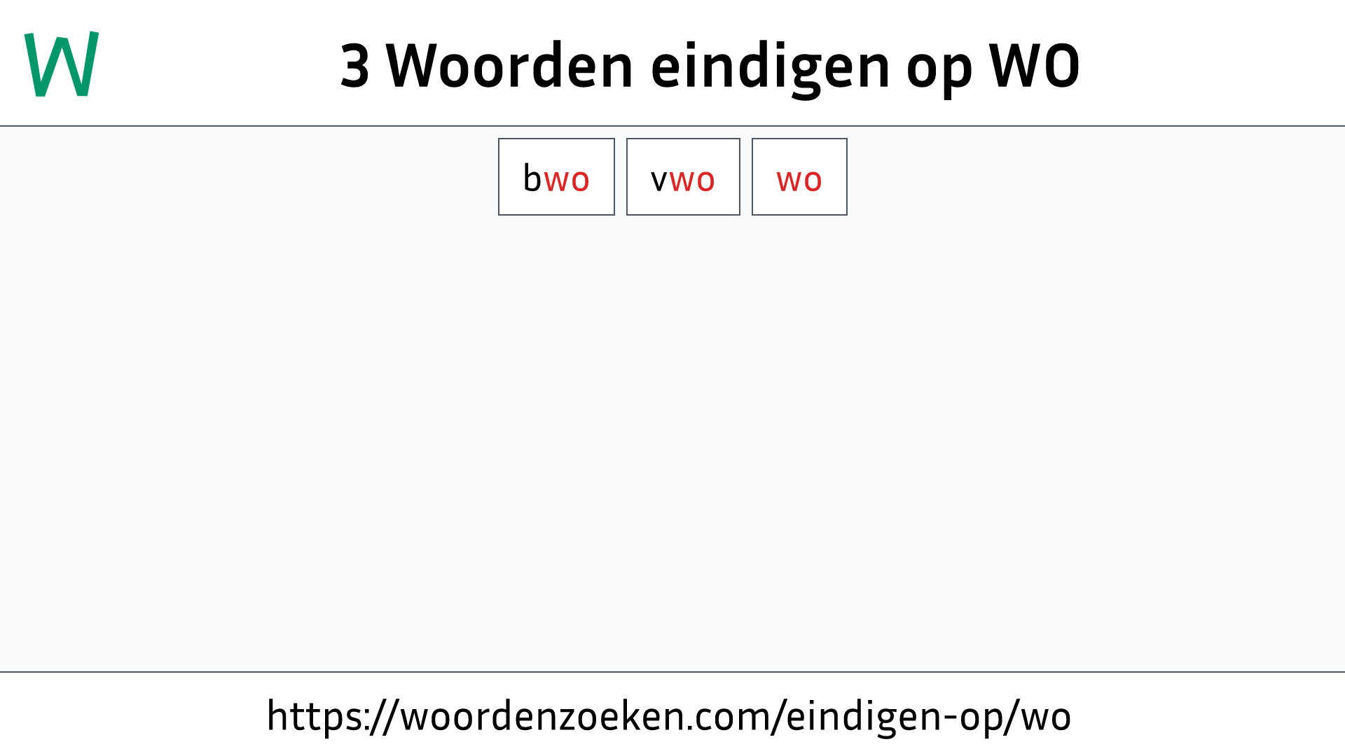 Woorden eindigen op WO