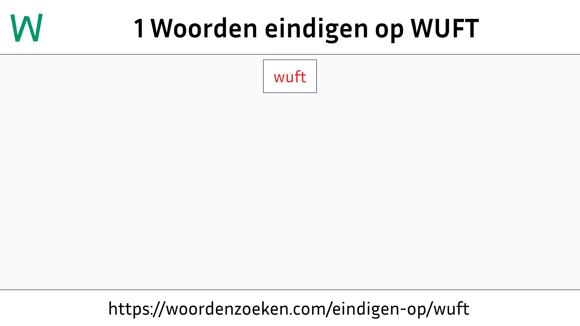Woorden eindigen op WUFT