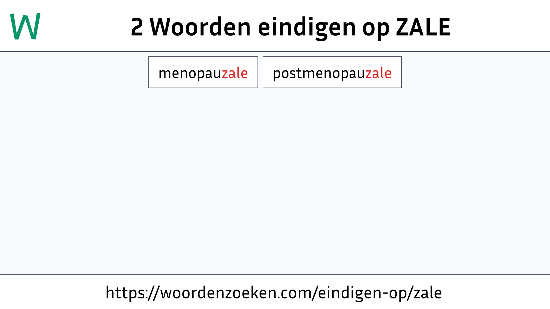 Woorden eindigen op ZALE