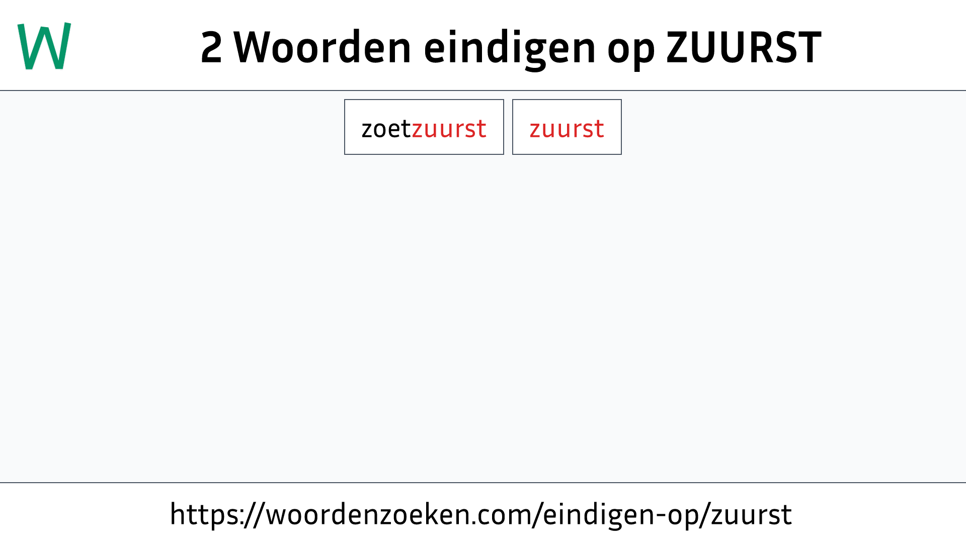 Woorden eindigen op ZUURST