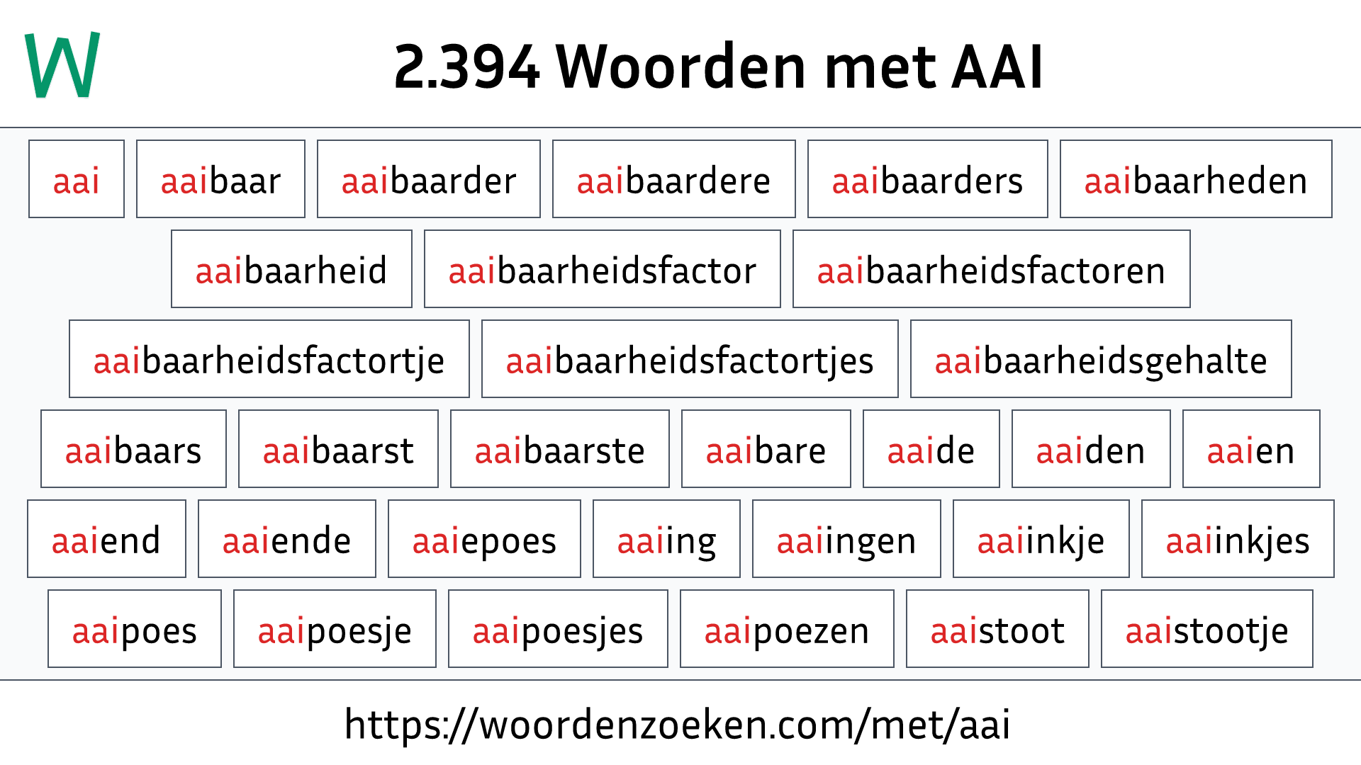 Woorden met AAI