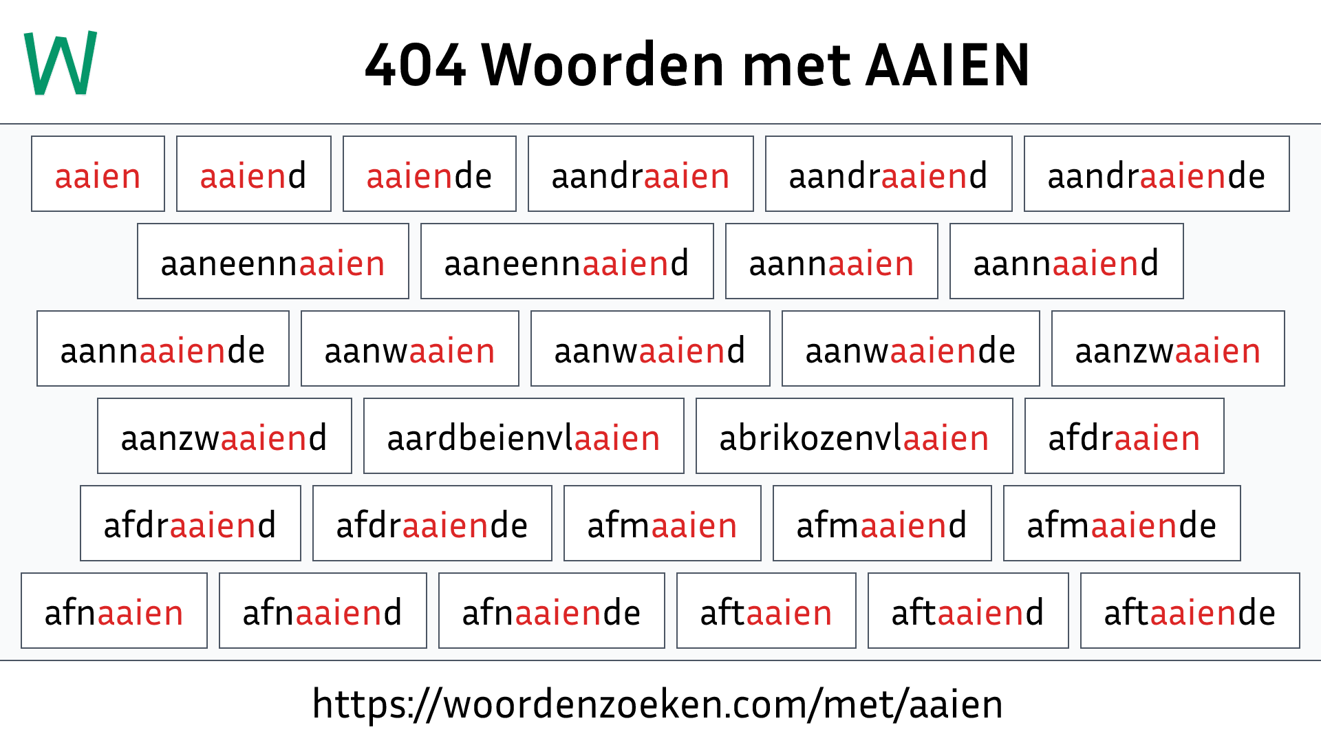 Woorden met AAIEN