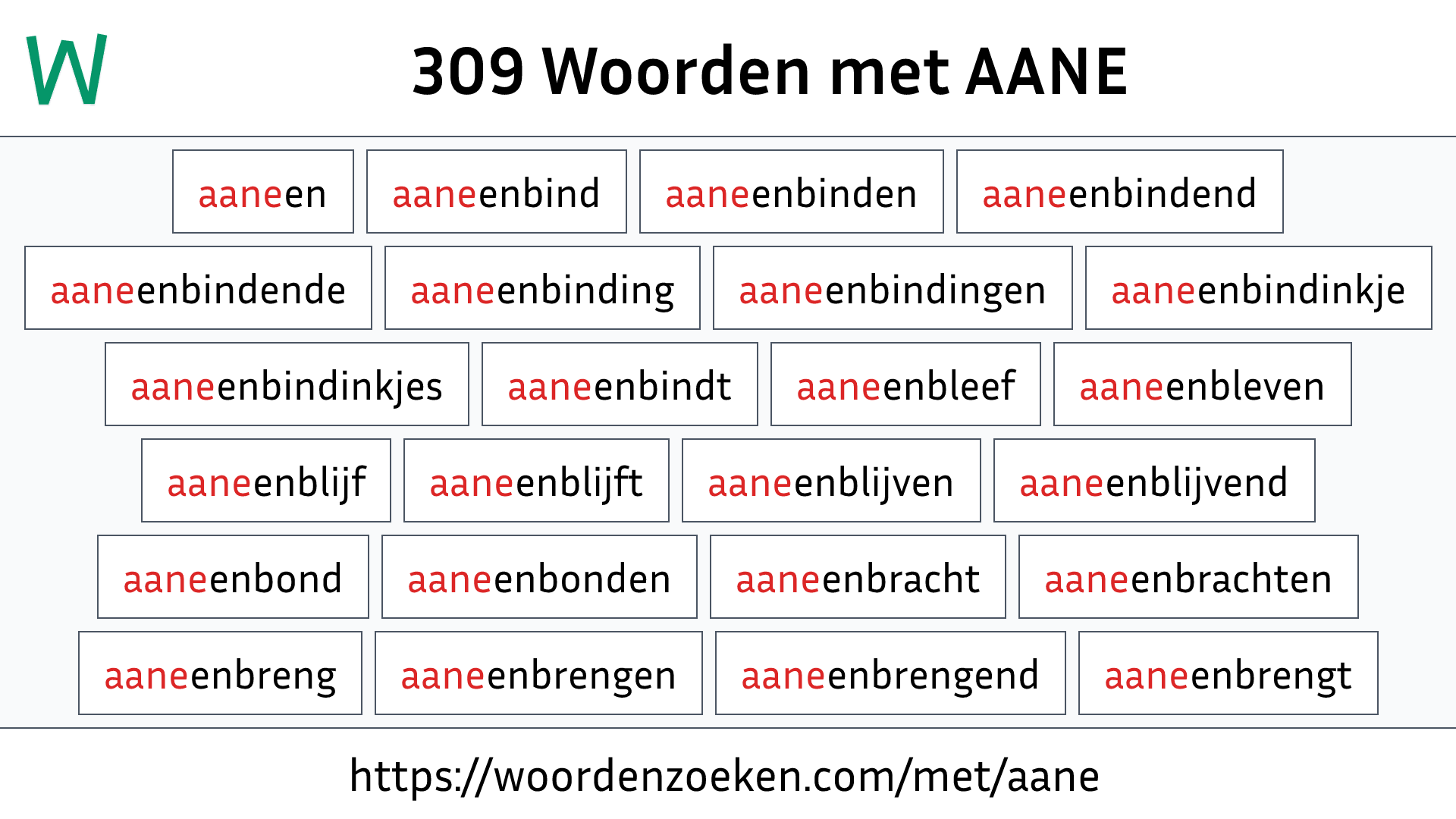 Woorden met AANE
