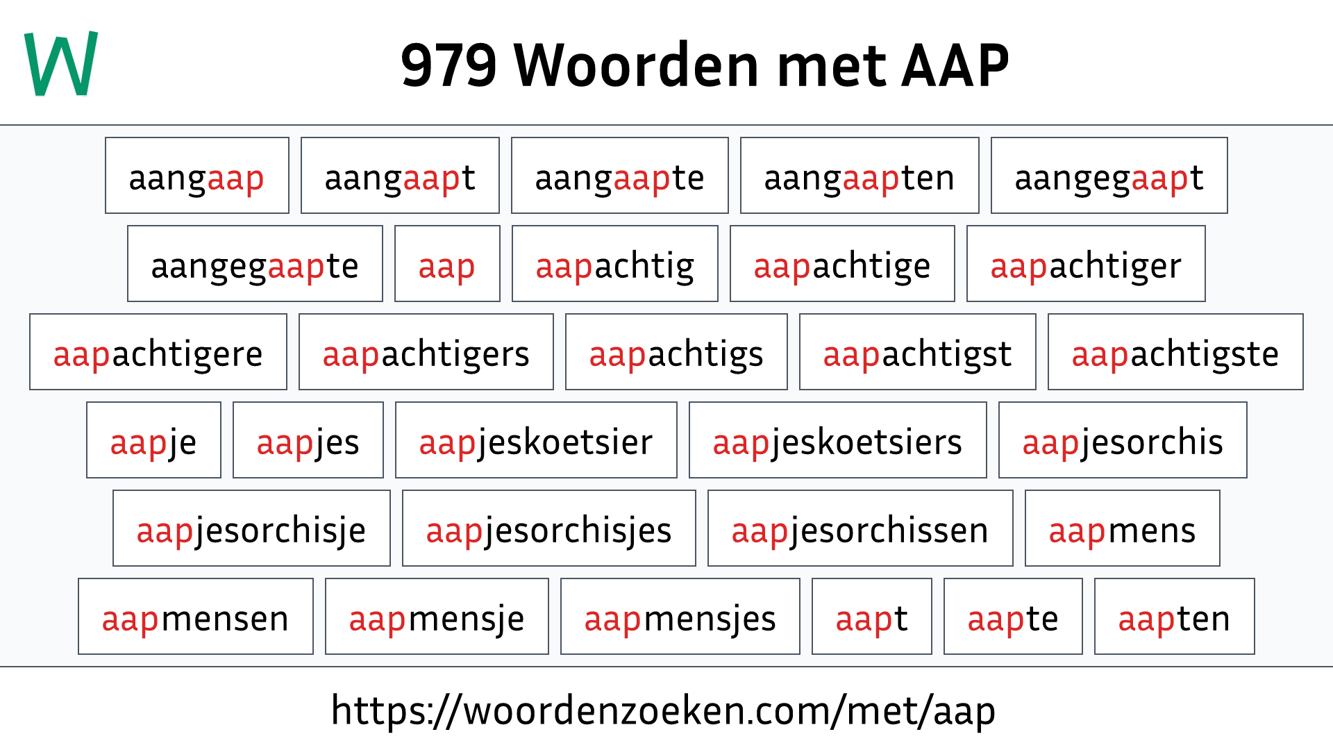 Woorden met AAP