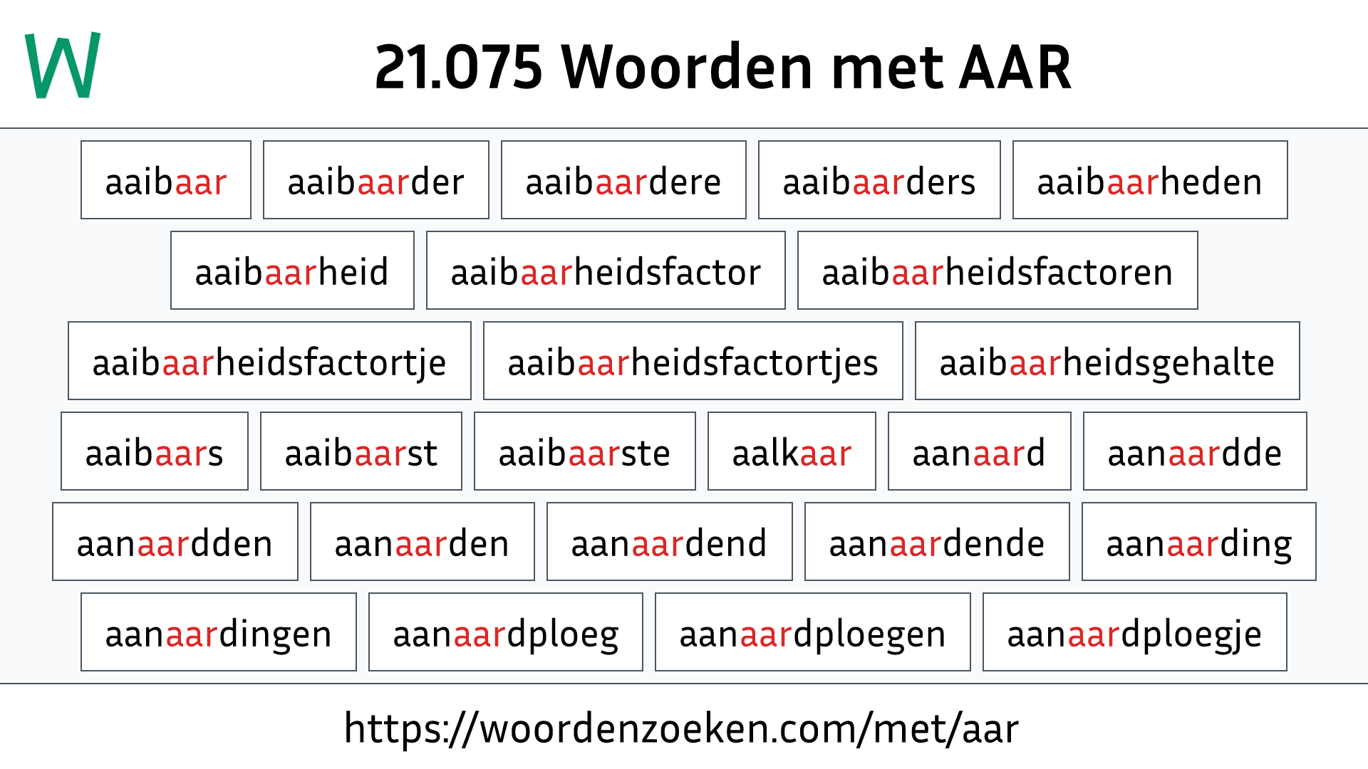 Woorden met AAR