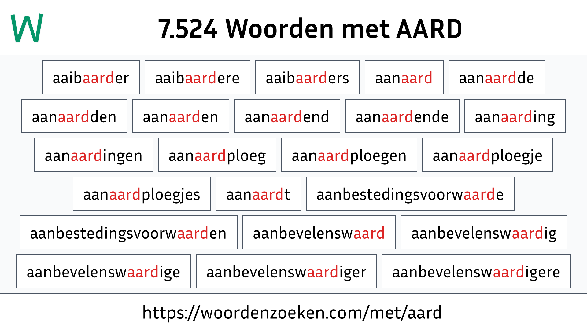 Woorden met AARD