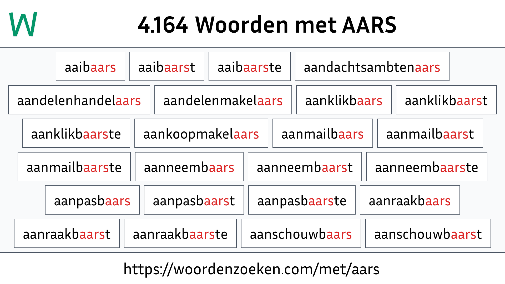 Woorden met AARS
