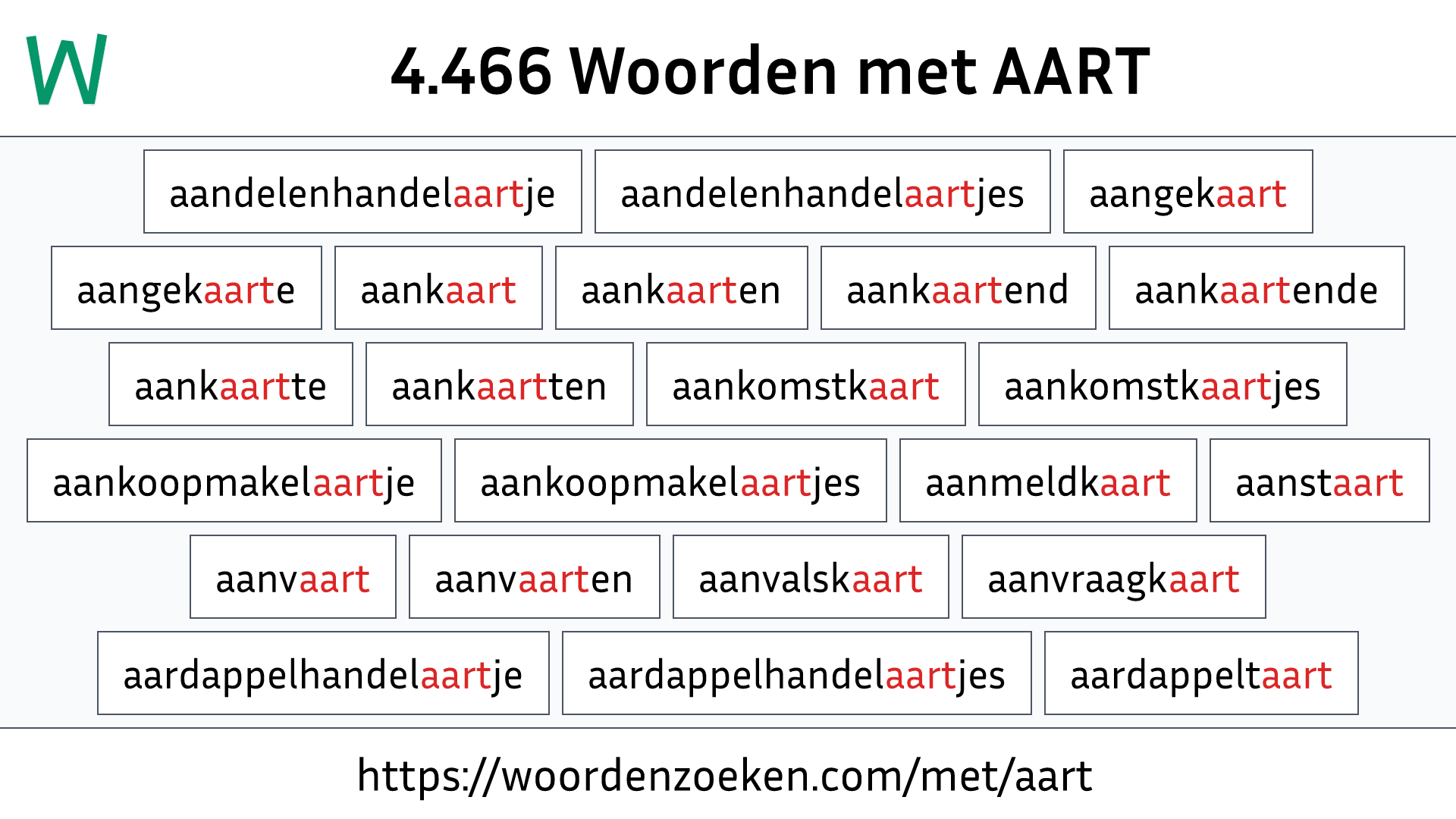 Woorden met AART