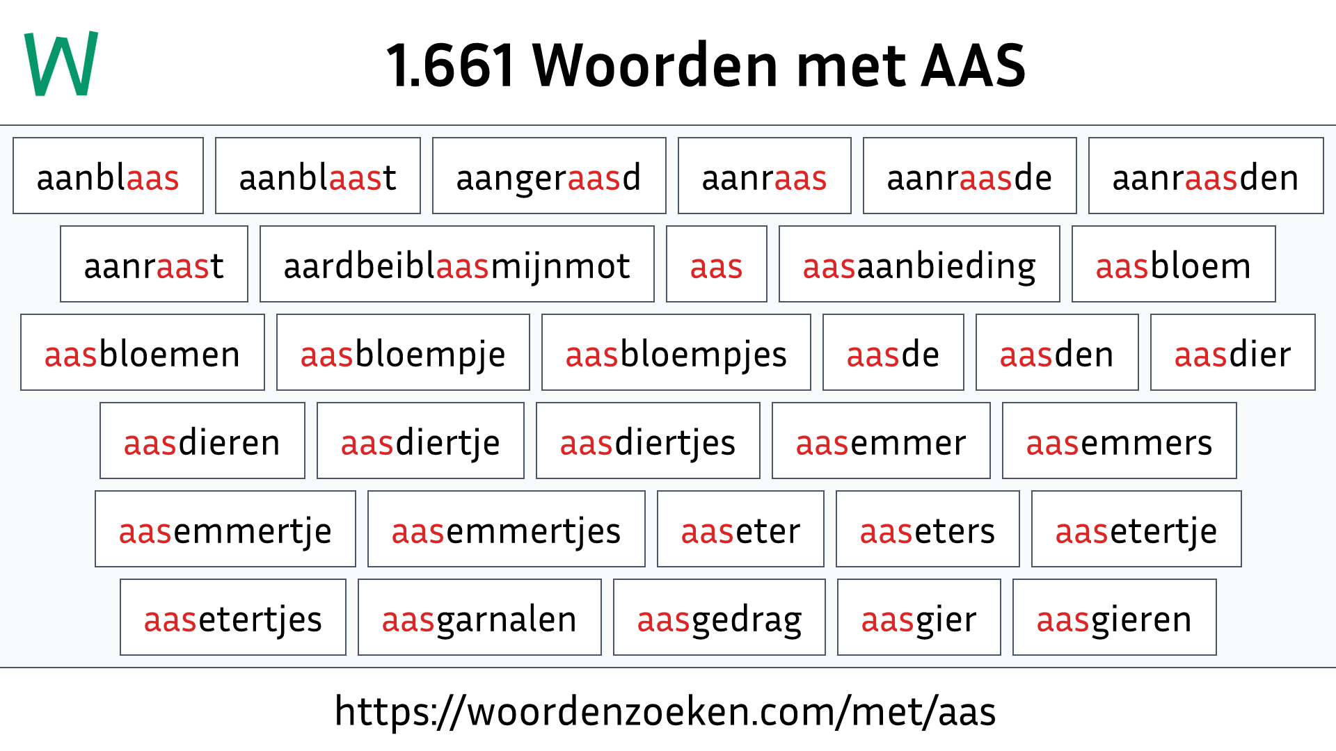 Woorden met AAS