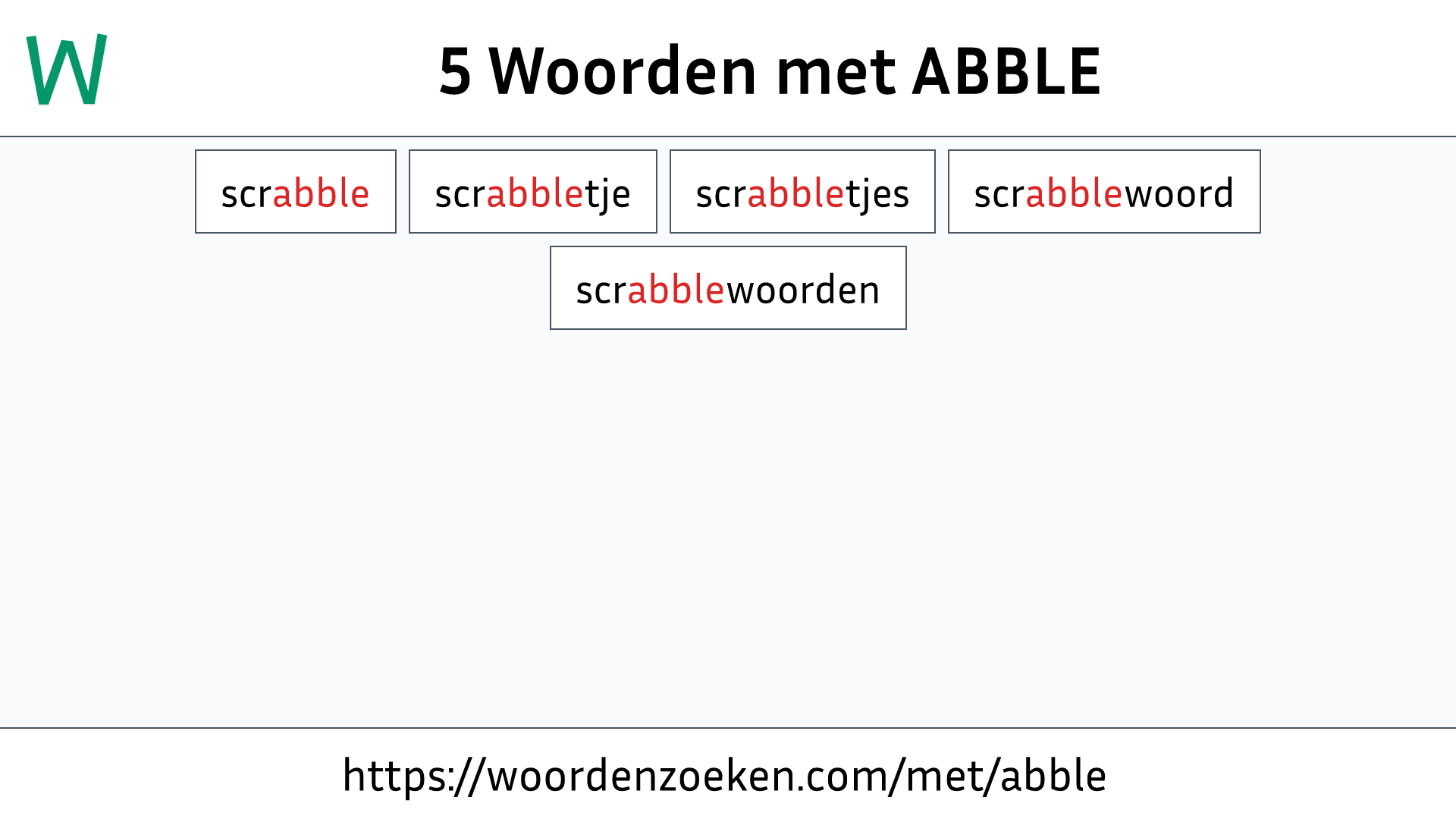 Woorden met ABBLE