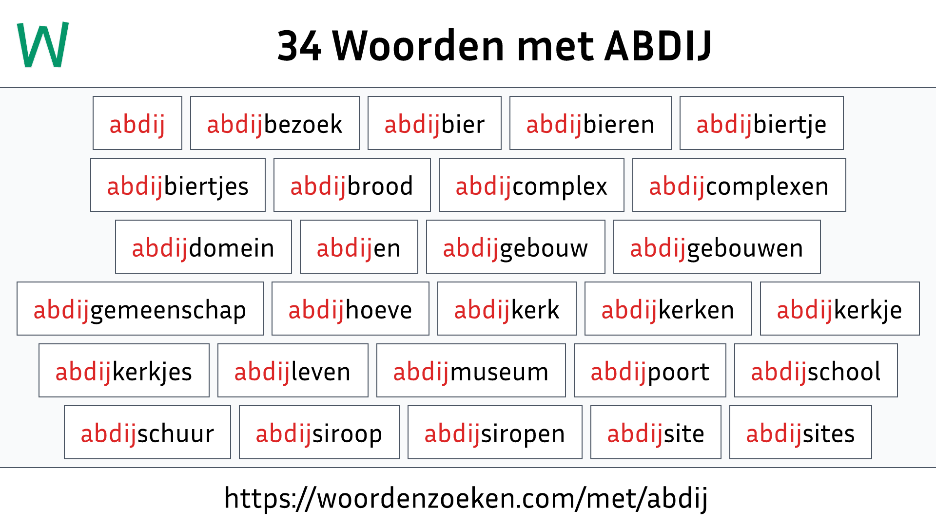 Woorden met ABDIJ