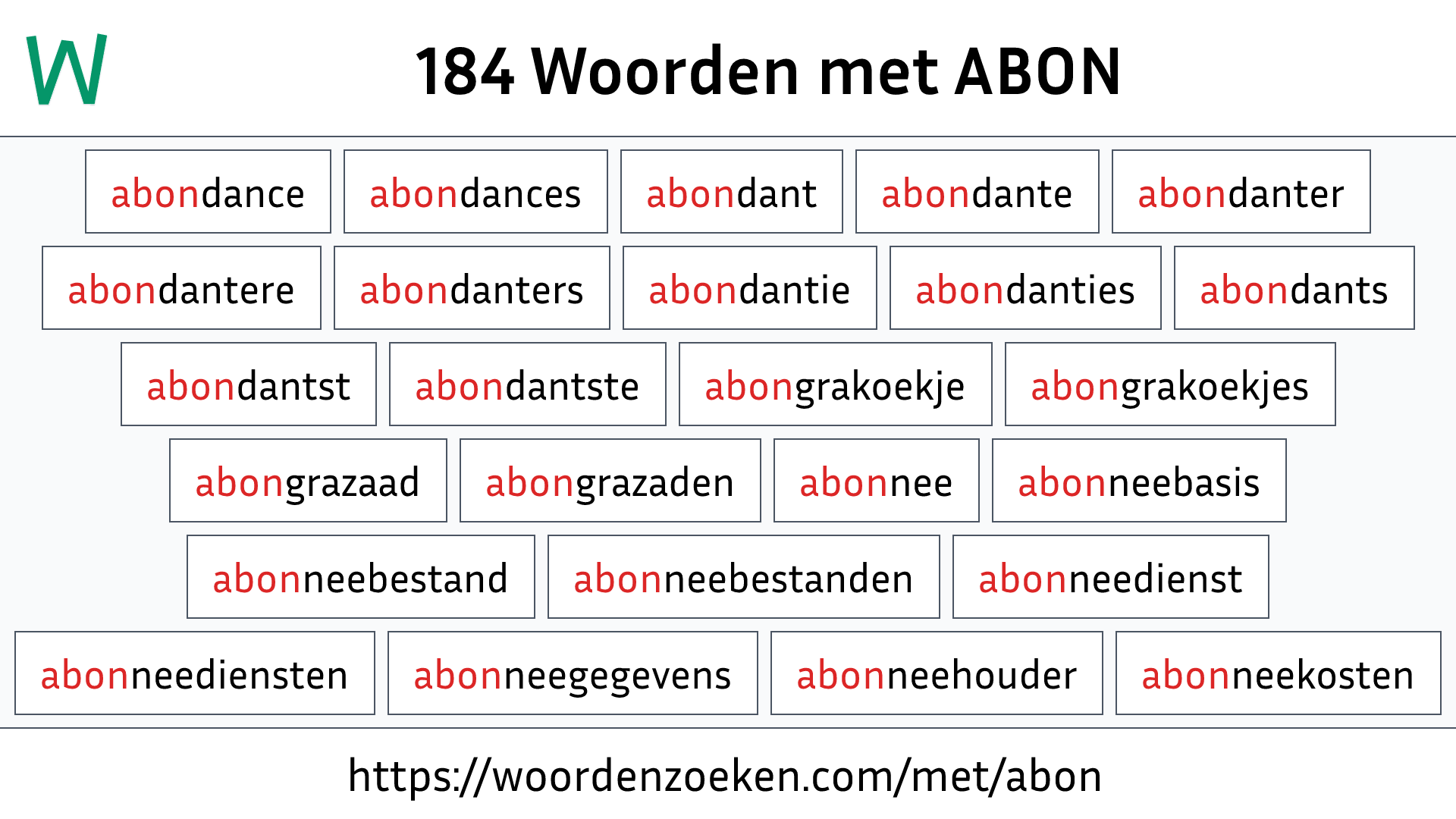 Woorden met ABON