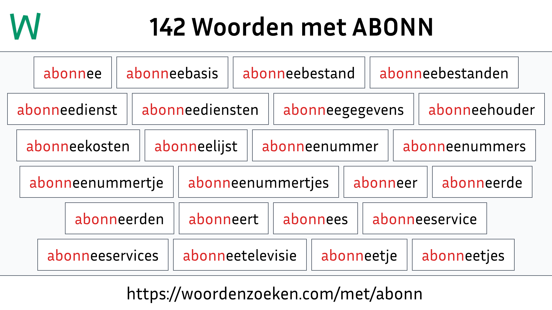 Woorden met ABONN