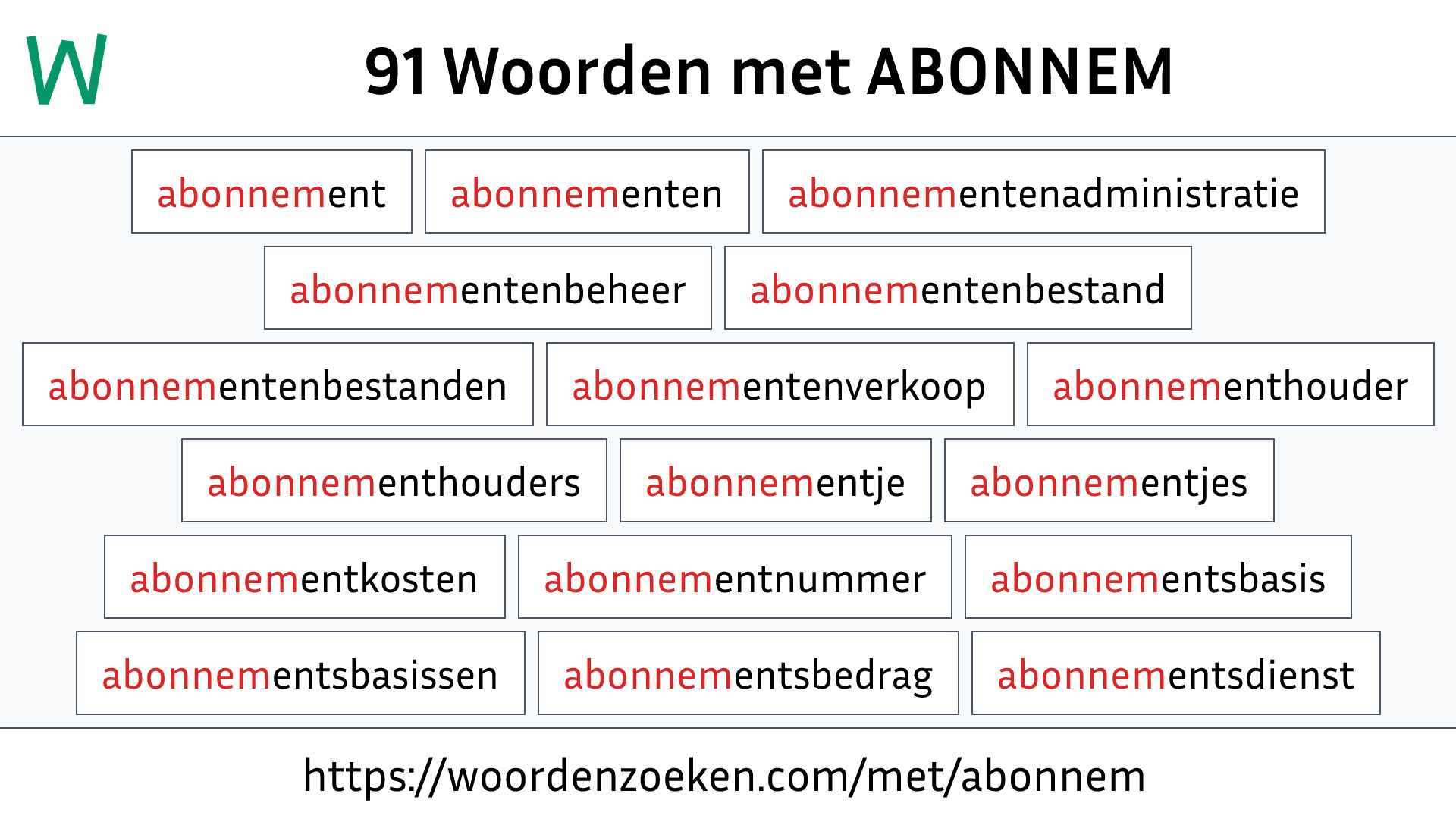 Woorden met ABONNEM