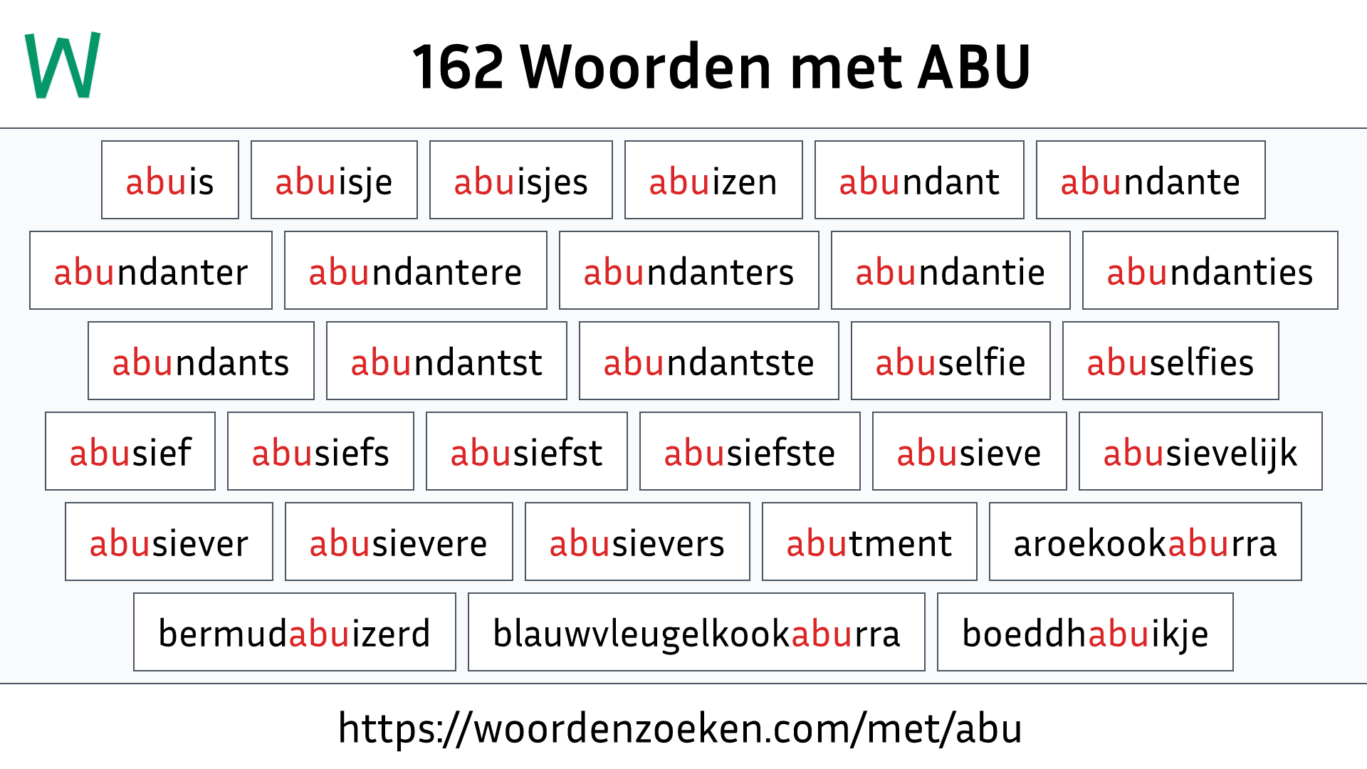 Woorden met ABU