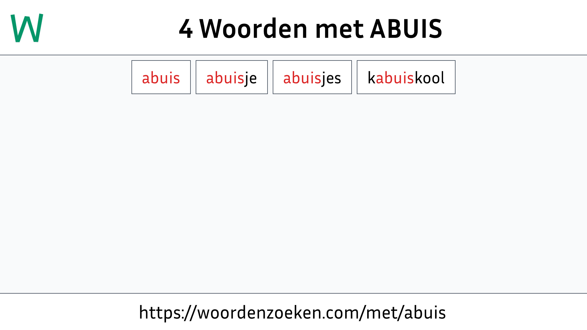 Woorden met ABUIS