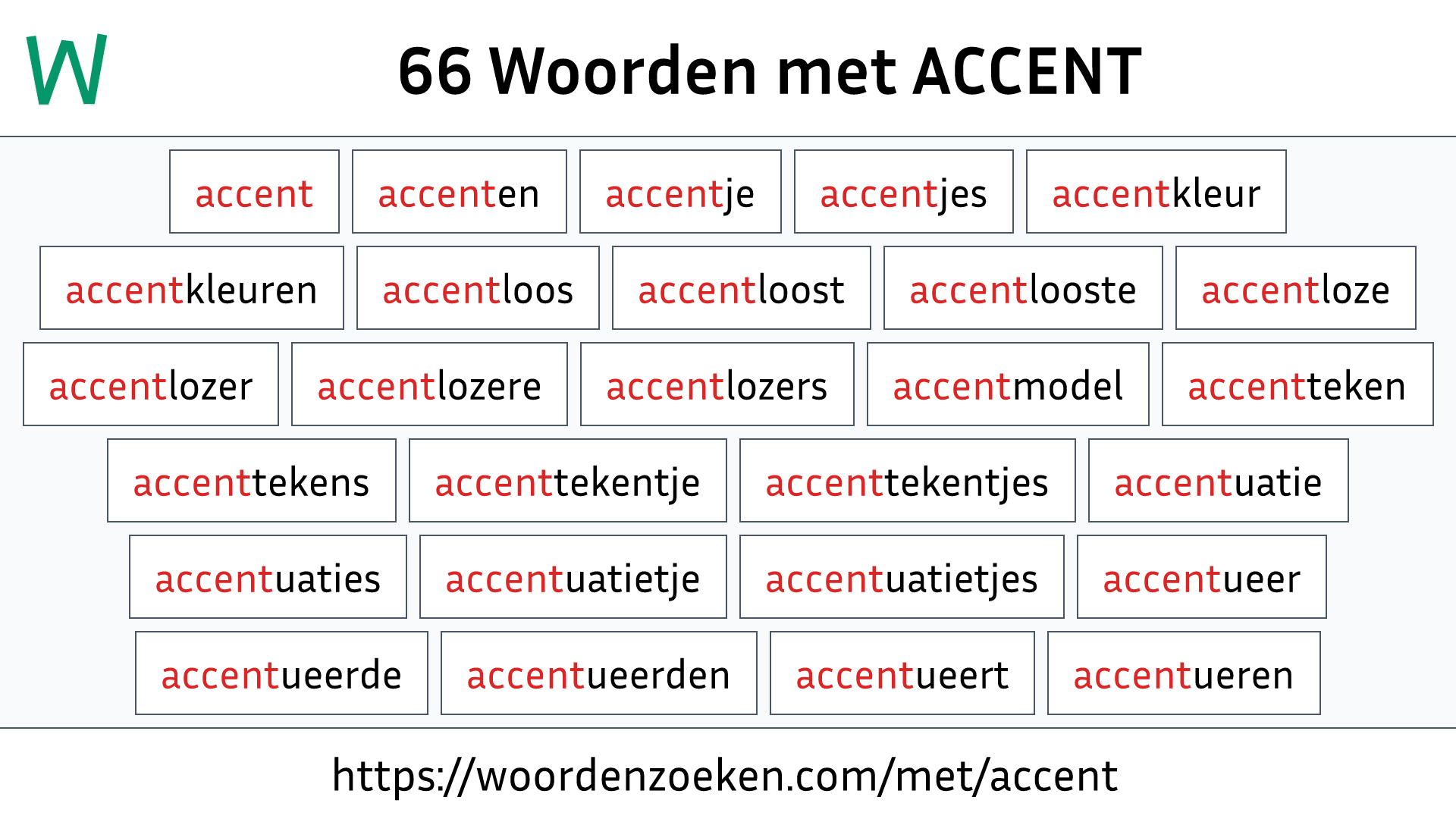 Woorden met ACCENT