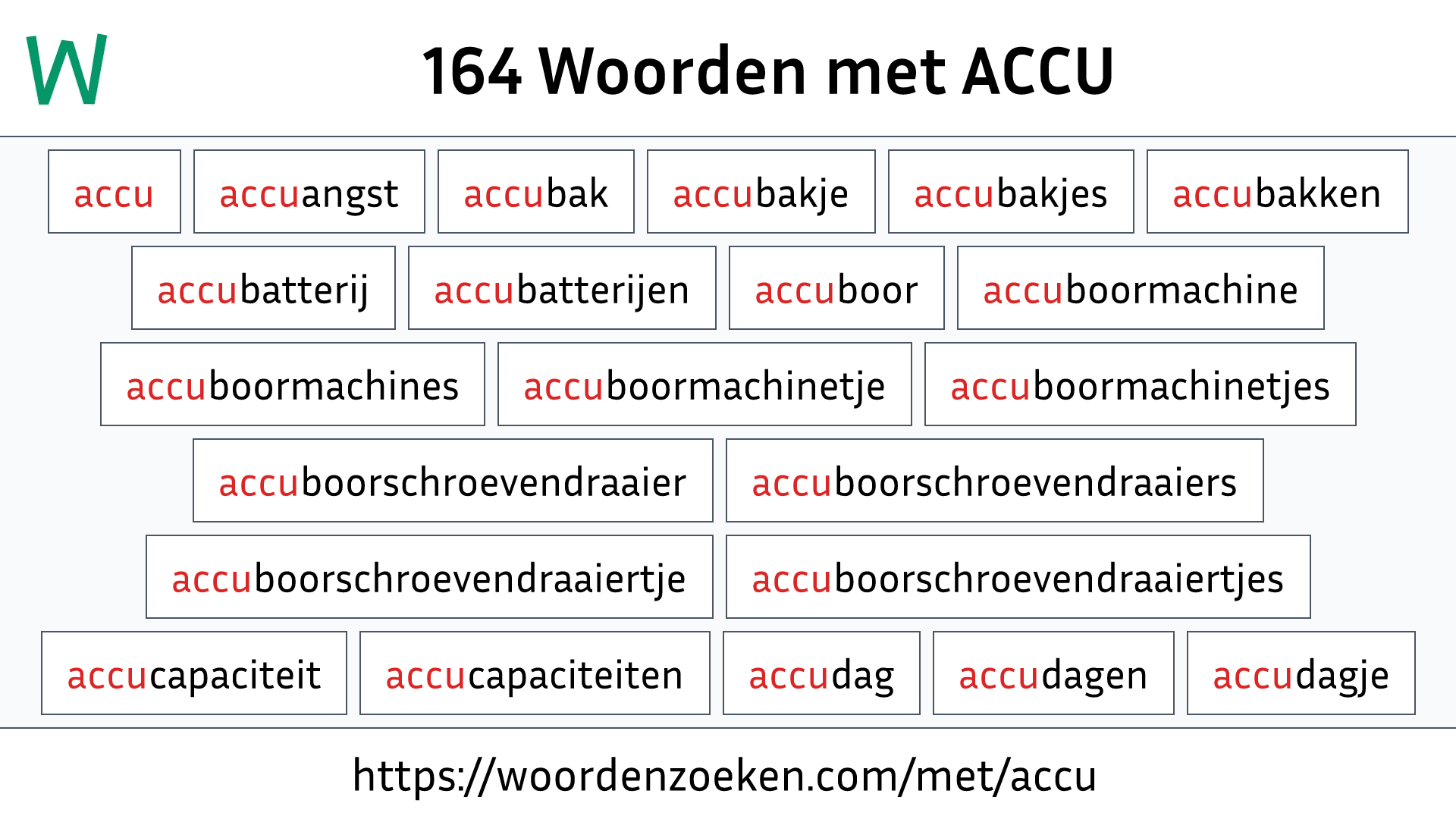 Woorden met ACCU