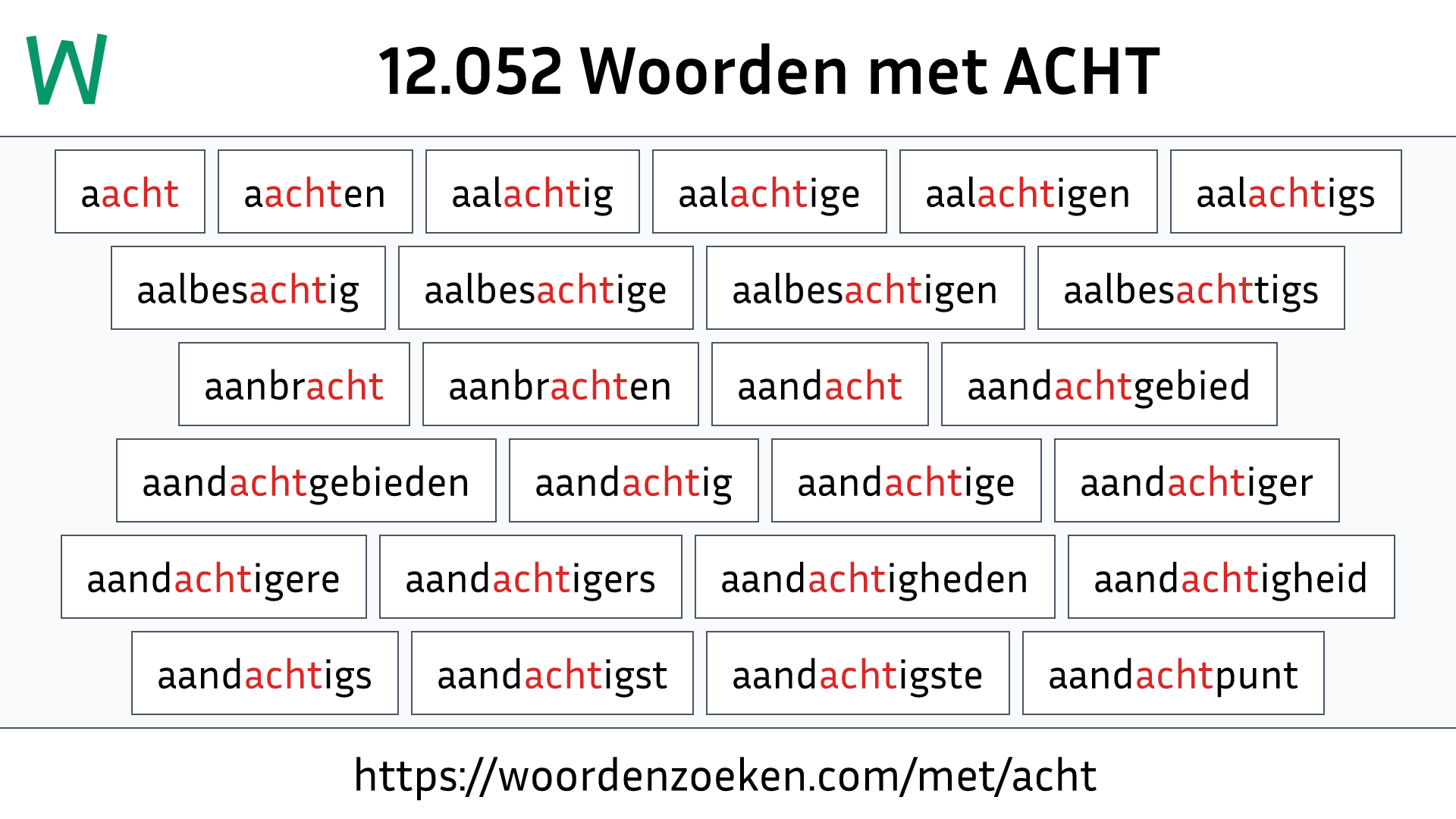 Woorden met ACHT