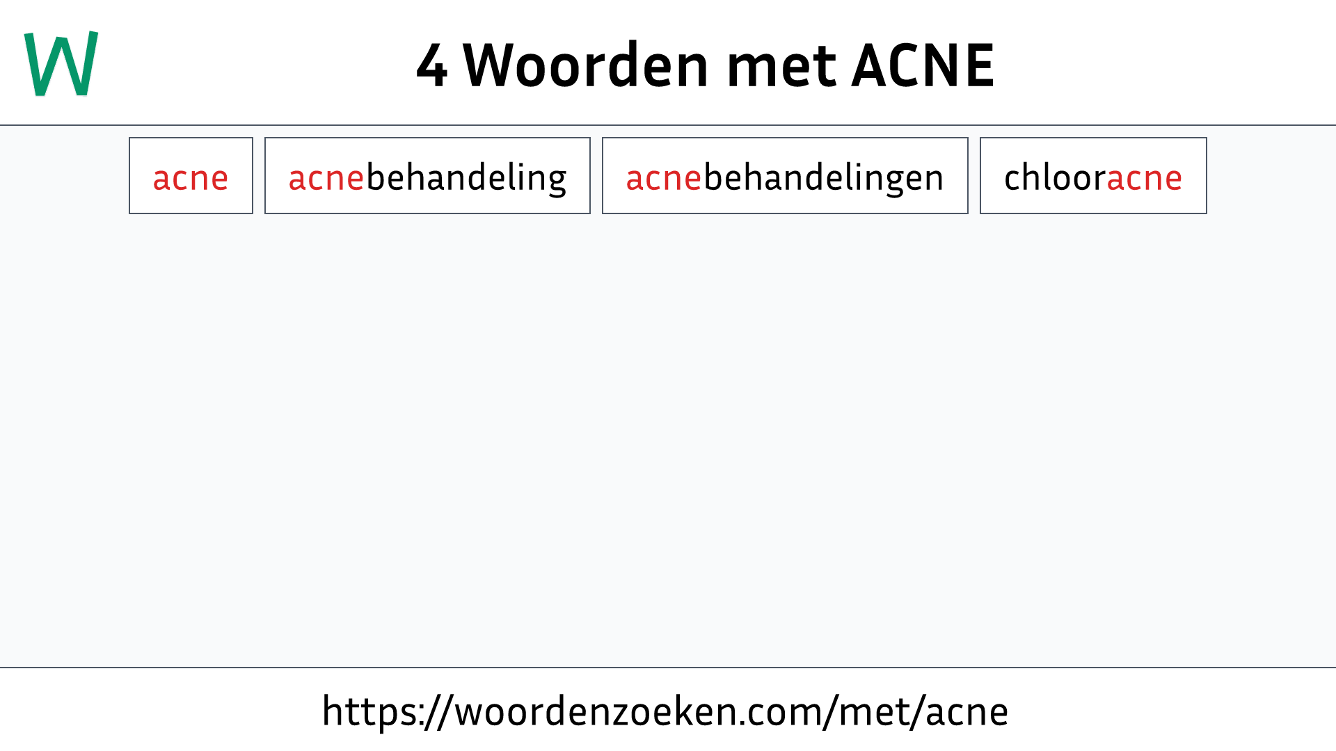 Woorden met ACNE