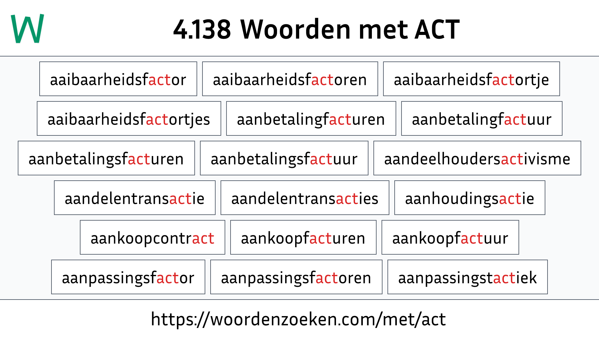 Woorden met ACT