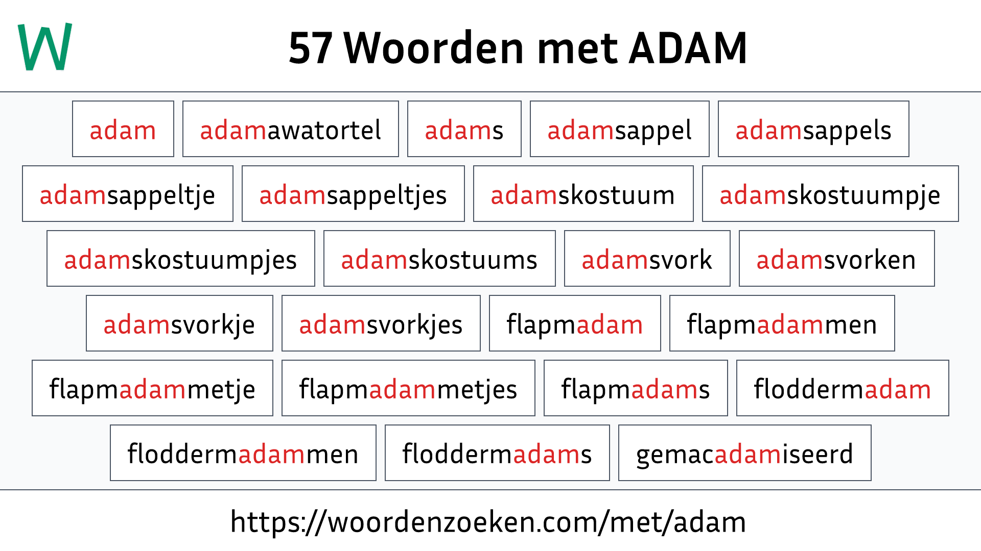 Woorden met ADAM