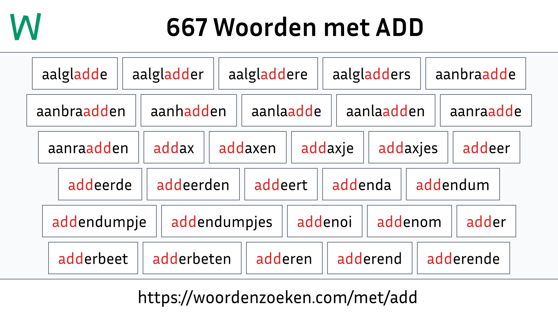 Woorden met ADD