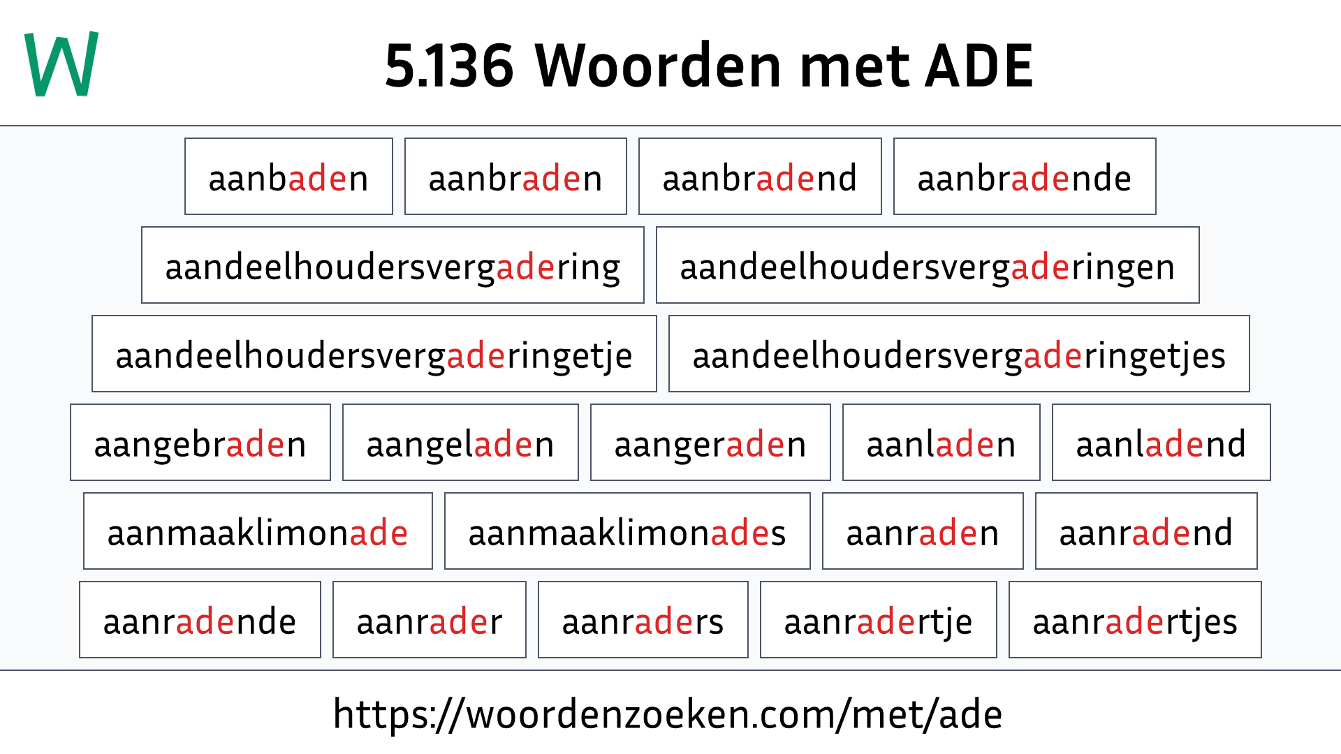 Woorden met ADE